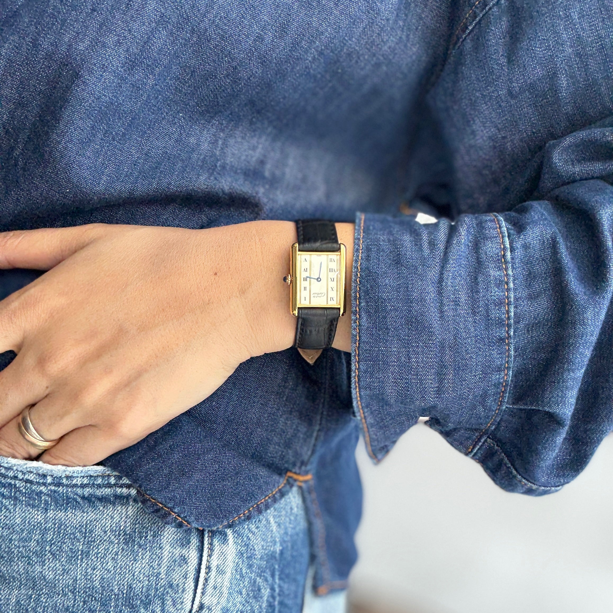 [Cartier] Cartier Must Tank LM Vertical Roman with genuine buckle