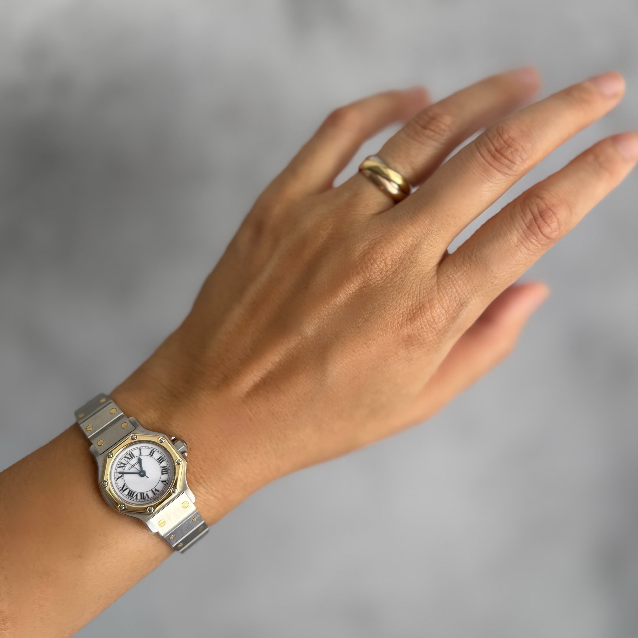 【Cartier】カルティエ サントスオクタゴンSM 18KYG×SS 永久保証書付き