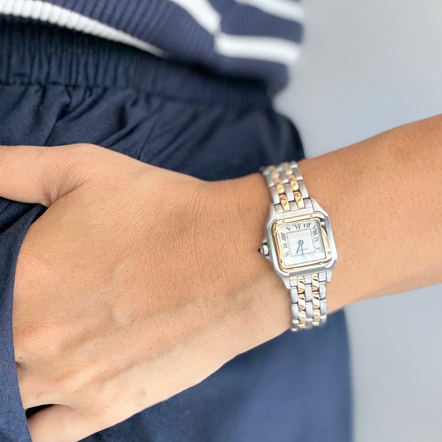 [Cartier] Cartier Panthère SM 2-Row 18K Yellow Gold x Stainless Steel. Complete Cartier Service.