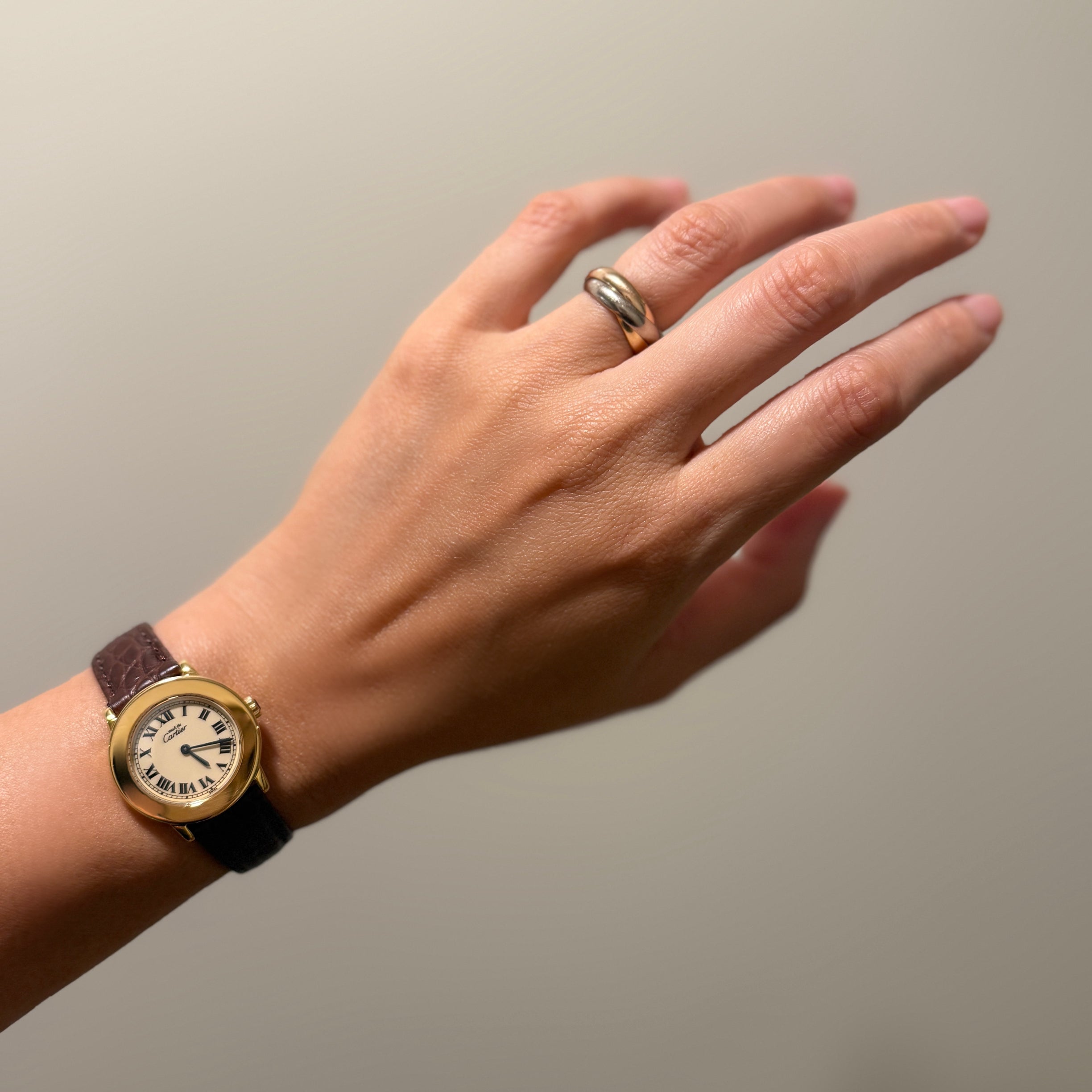 [Cartier] Cartier Must Ronde SM Ivory Roman with Genuine Buckle