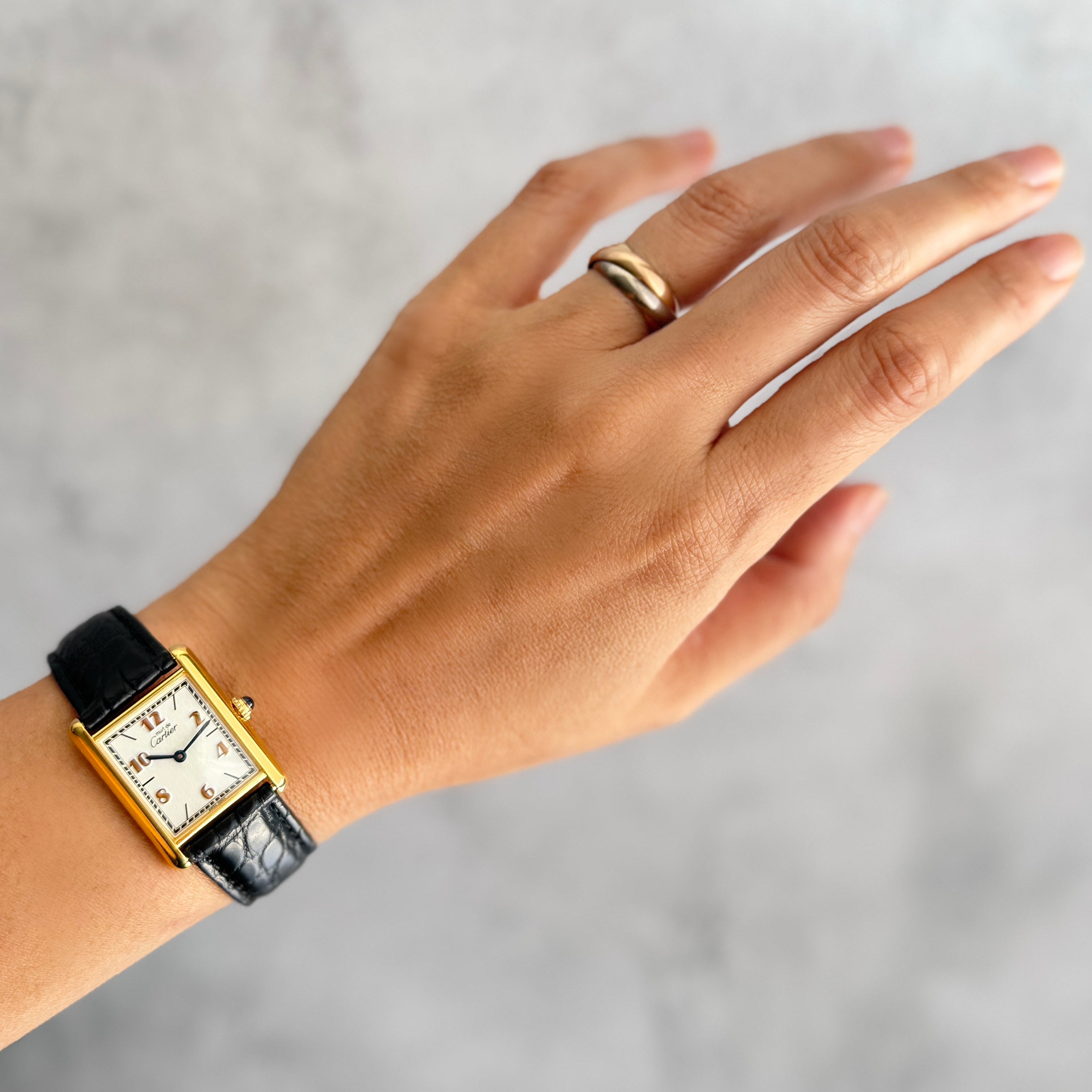 【Cartier】カルティエ マストタンクLM 飛びアラビア 付属品完備 カルティエコンプリートサービス済み