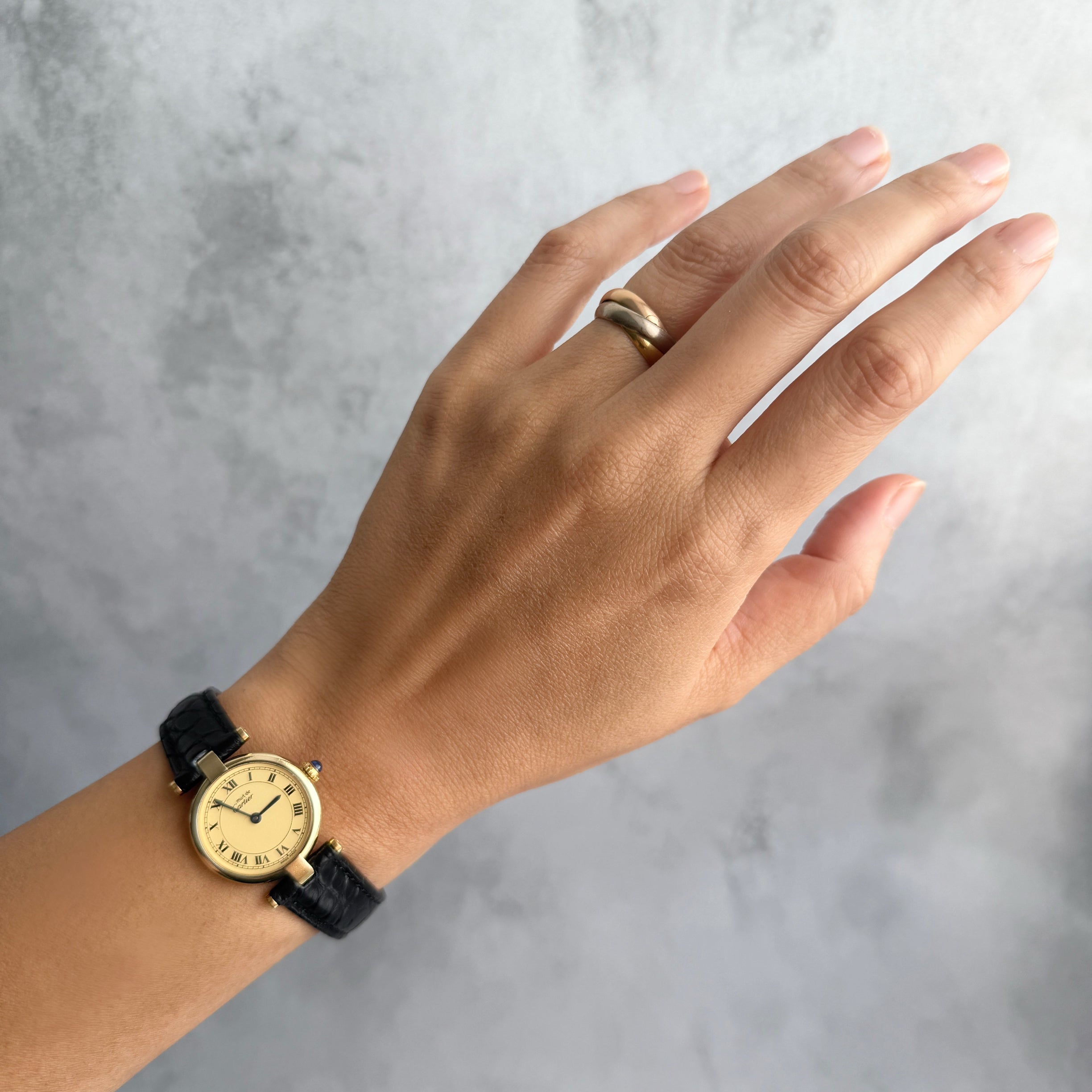 【Cartier】カルティエ マストヴァンドームSM アイボリーローマ文字盤 純正Dバックル付き