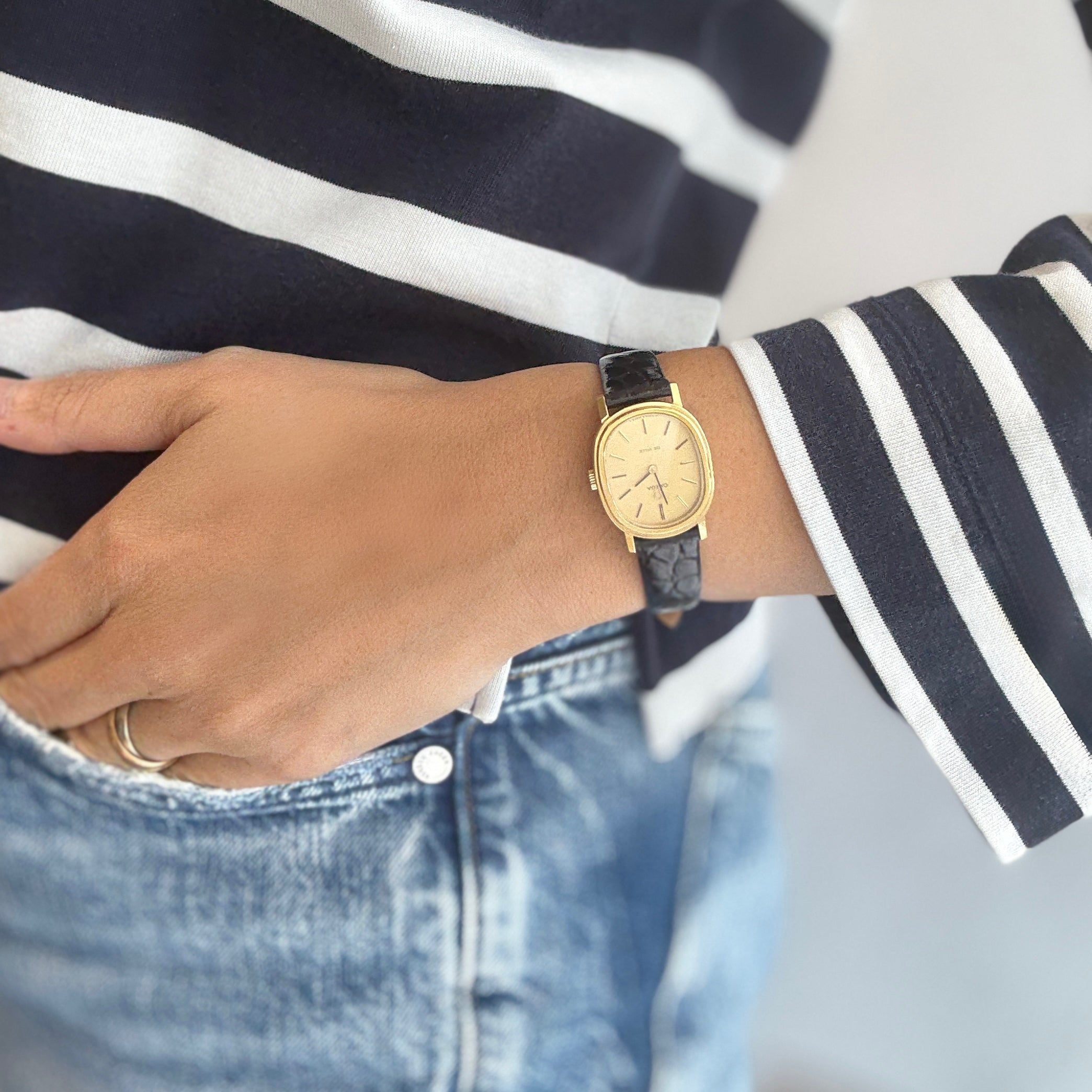 【OMEGA】オメガ デヴィル GP オーバル Gold 純正尾錠付き