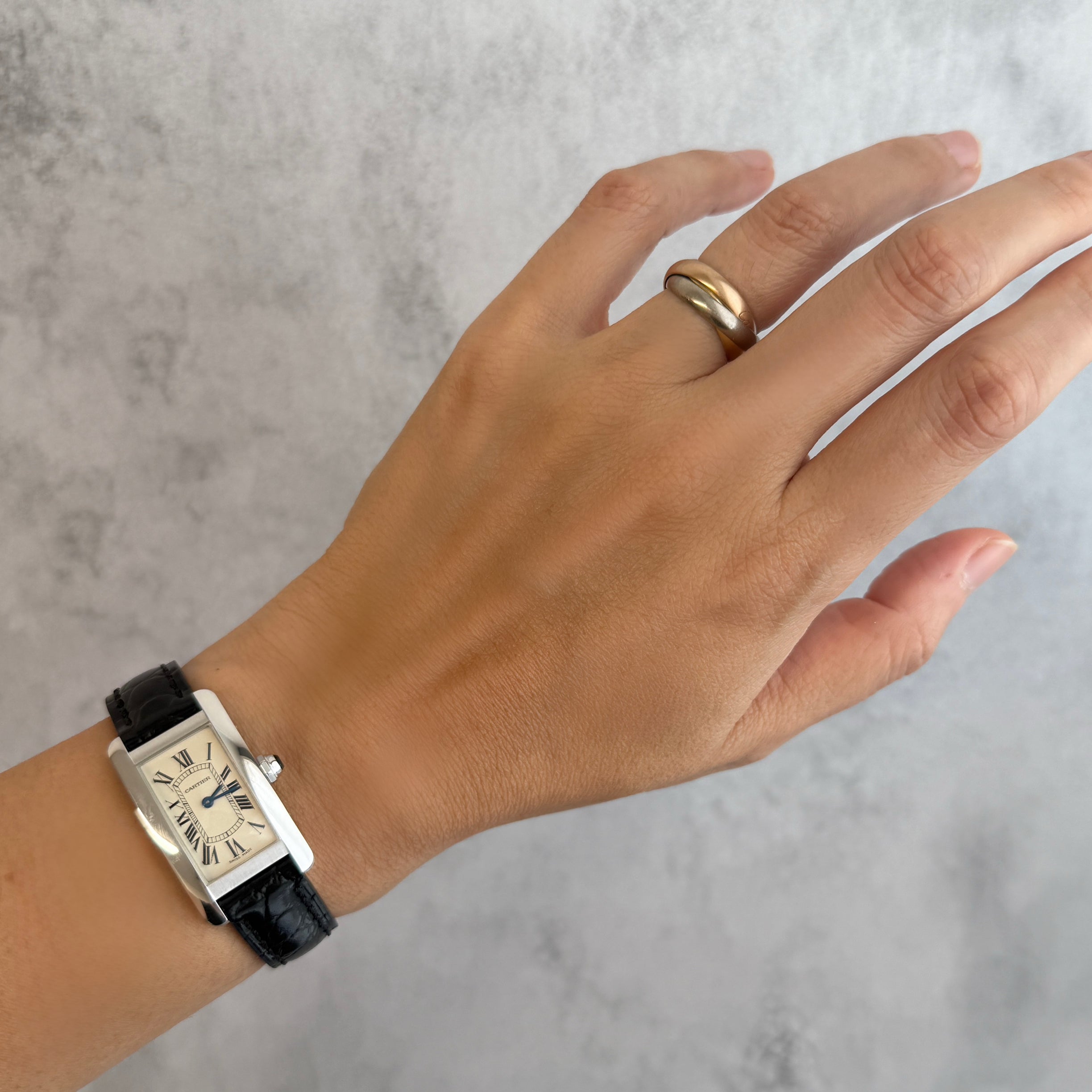 【Cartier】カルティエ タンクアメリカンSM 18KWG 付属品付き カルティエコンプリートサービス済み