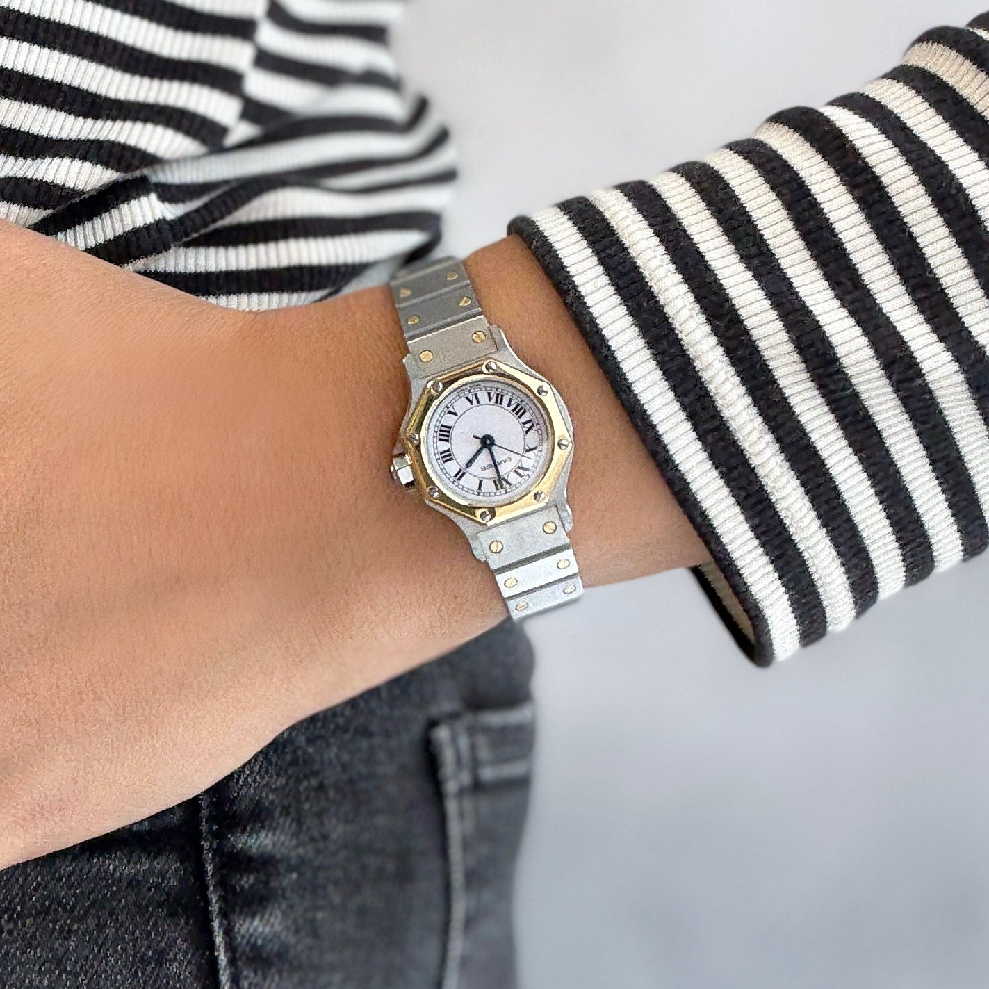 【Cartier】カルティエ サントスオクタゴンSM 18KYG×SS 「SWISS MADE」表記