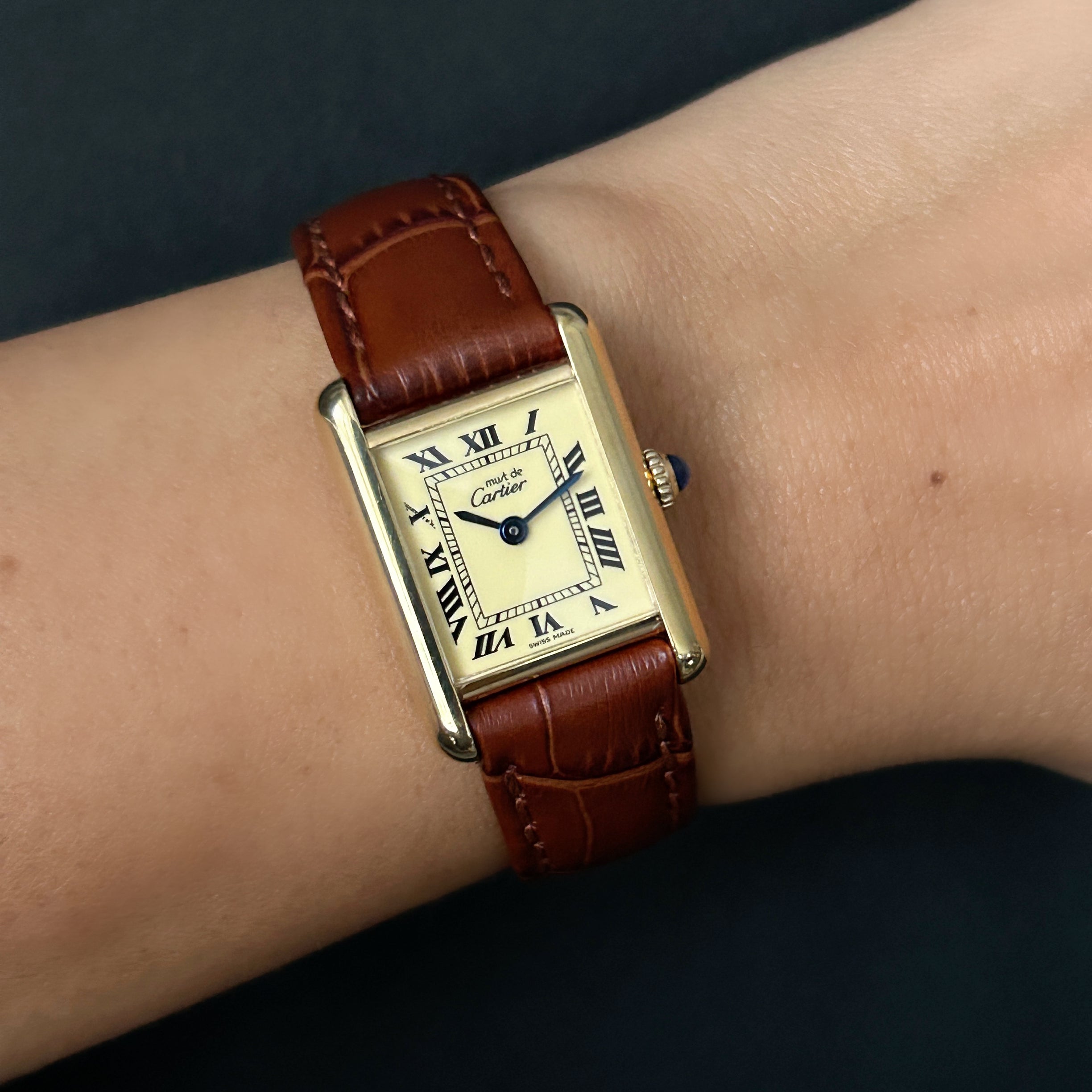 [Cartier] Cartier<br> Mast Tank SM Hand-wound Ivory Roma with lifetime warranty