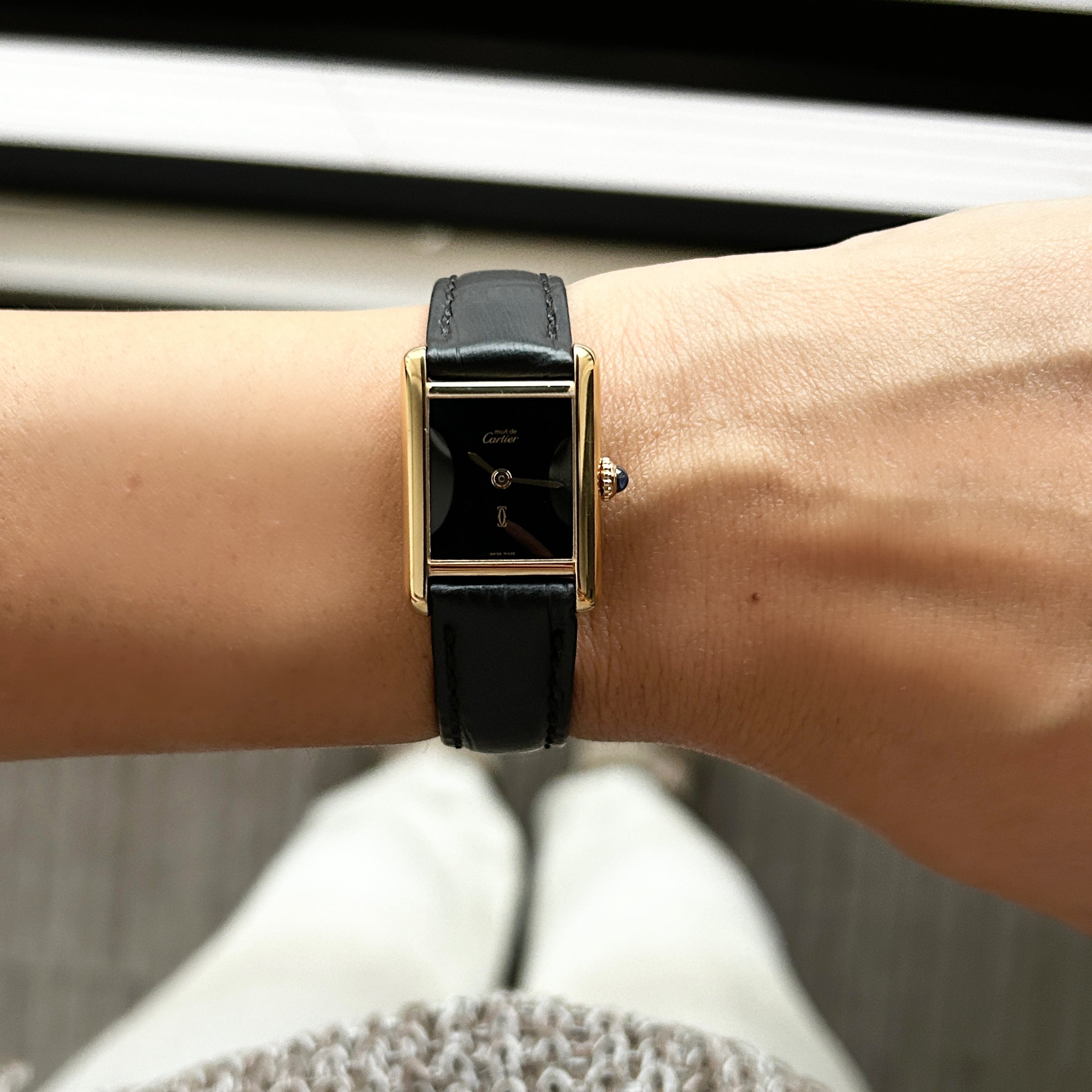 [Cartier] Cartier Must Tank SM Onyx with lifetime warranty