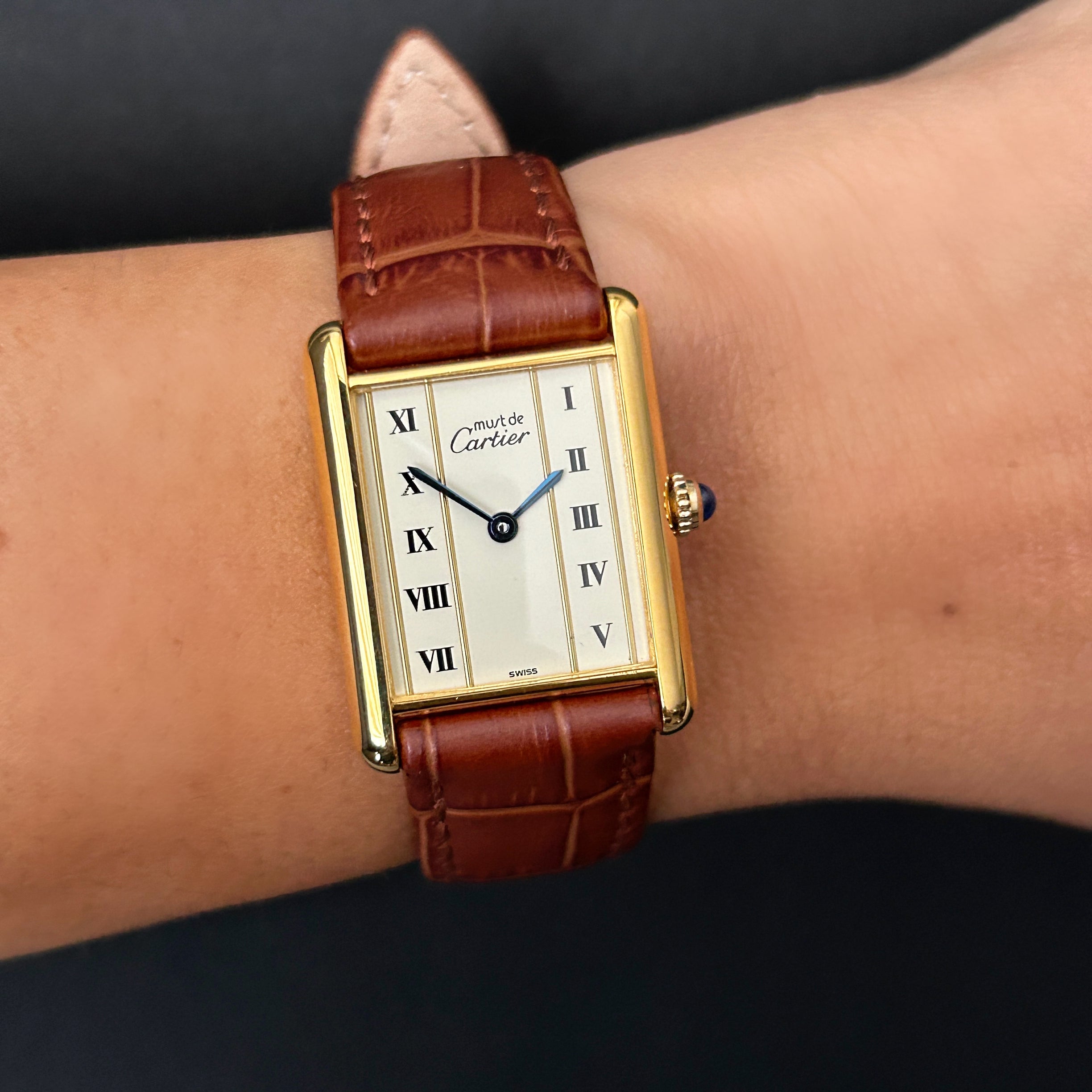 [Cartier] Cartier Must Tank LM Vertical Roman with genuine buckle