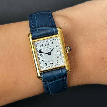 Cartier】カルティエ マストタンクSM アラビア 純正尾錠付き Cartier】カルティエ マストタンクSM アラビア 純正尾錠付き
