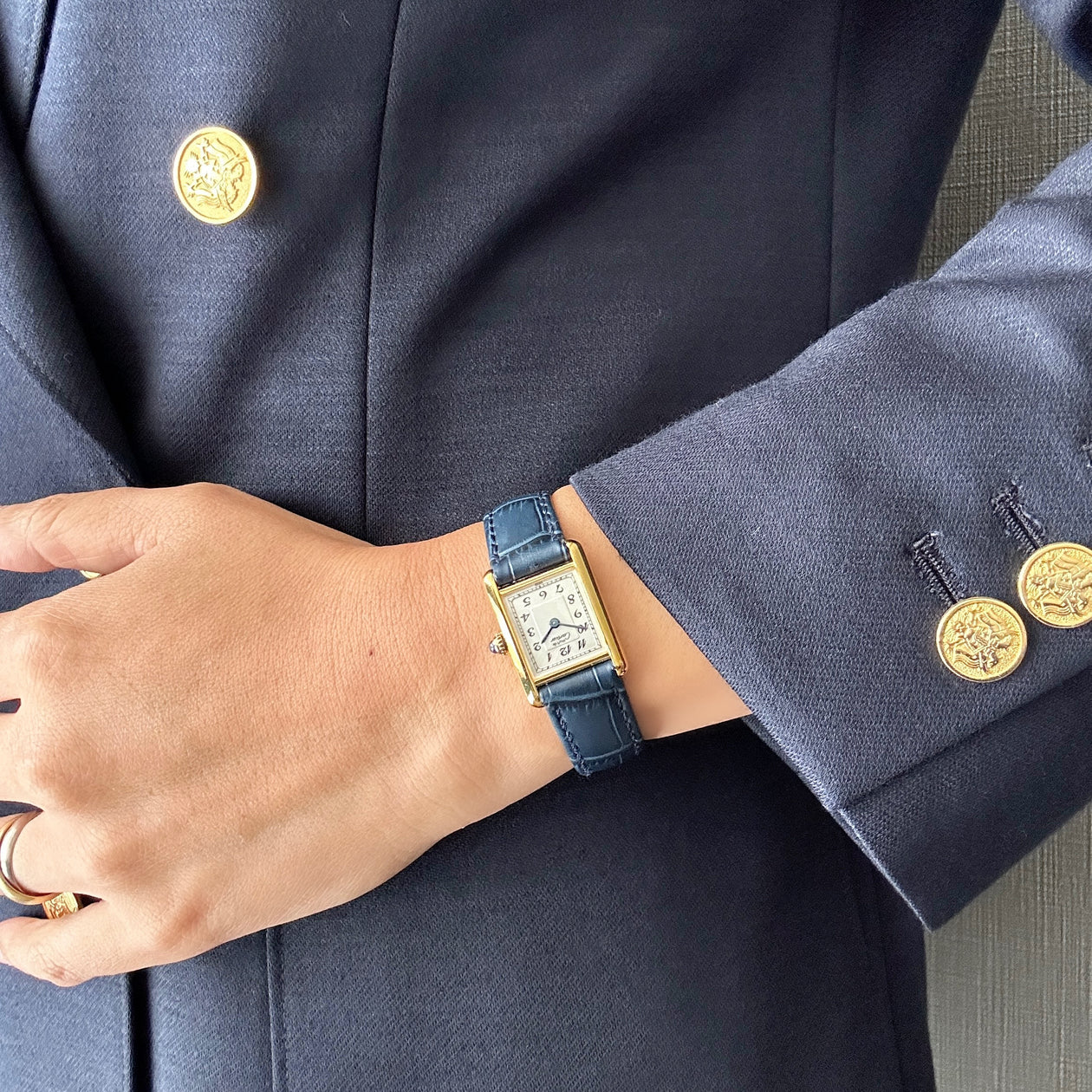 Cartier】カルティエ マストタンクSM アラビア 純正尾錠付き