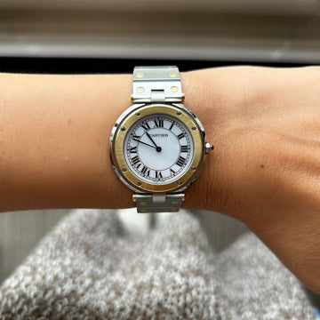 Cartier】カルティエサントスヴァンドーム LM 18KYG×SS 永久保証書付き Cartier】カルティエサントスヴァンドーム LM 18KYG×SS 永久保証書付き