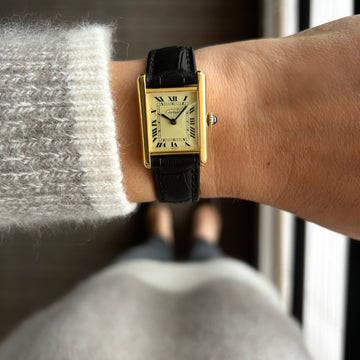 Cartier】カルティエマストタンクSM手巻きアイボリーローマ純正尾錠付き Cartier】カルティエマストタンクSM手巻きアイボリーローマ純正尾錠付き