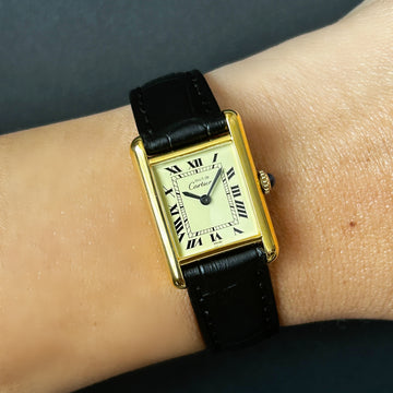 Cartier】カルティエマストタンクSM手巻きアイボリーローマ純正 Cartier】カルティエマストタンクSM手巻きアイボリーローマ純正