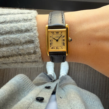 Cartier】カルティエ マストタンク SM手巻きアイボリーローマ「SWISS