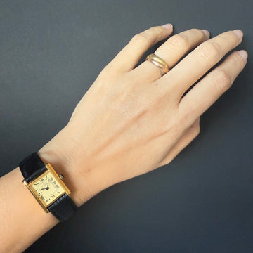 Cartier】カルティエ マストタンク SM手巻きアイボリーローマ「SWISS