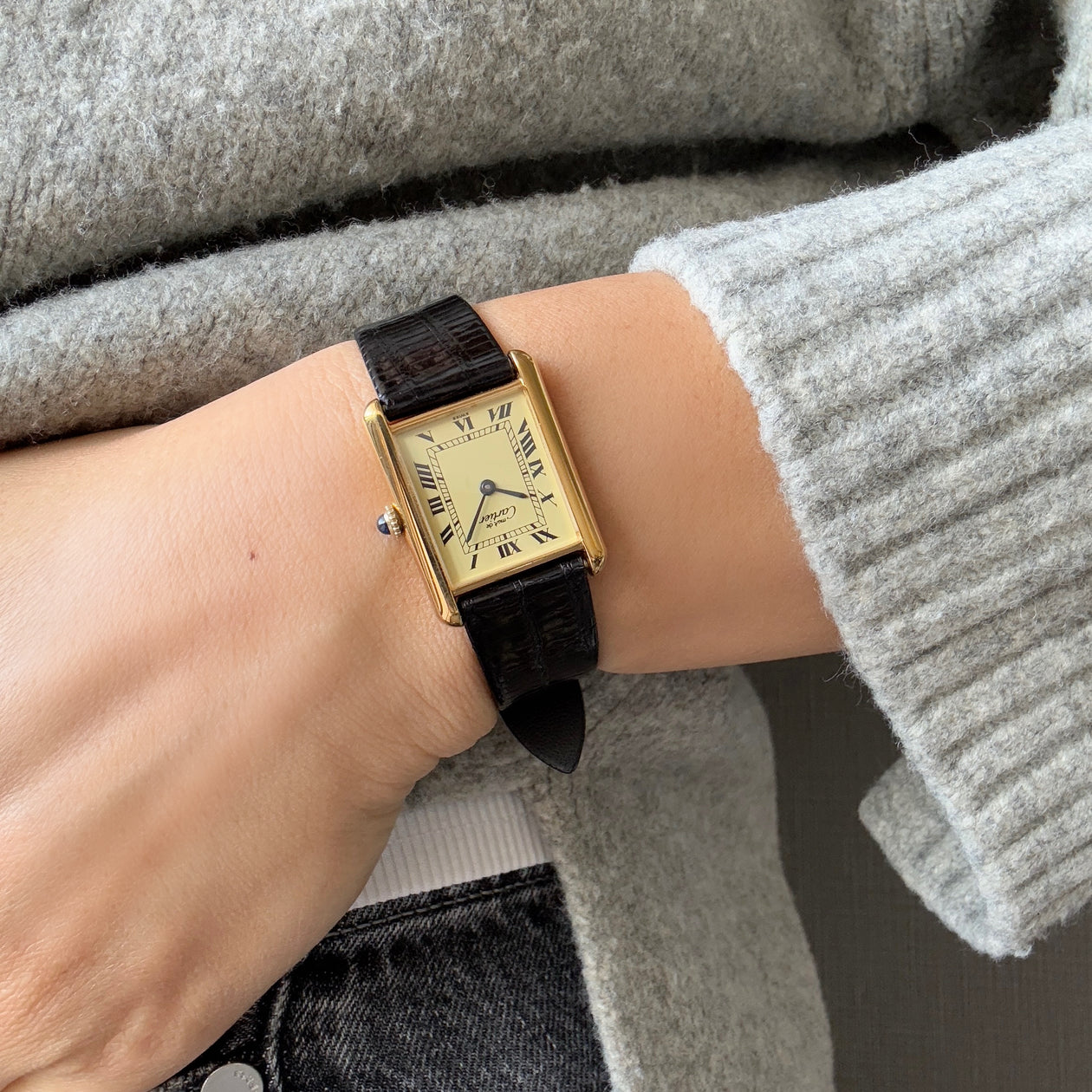 【美品】カルティエ マスト タンク ヴェルメイユ 純正尾錠 LM 手巻き 楽天市場】カルティエ マストタンク LM 590005 ヴェルメイユ