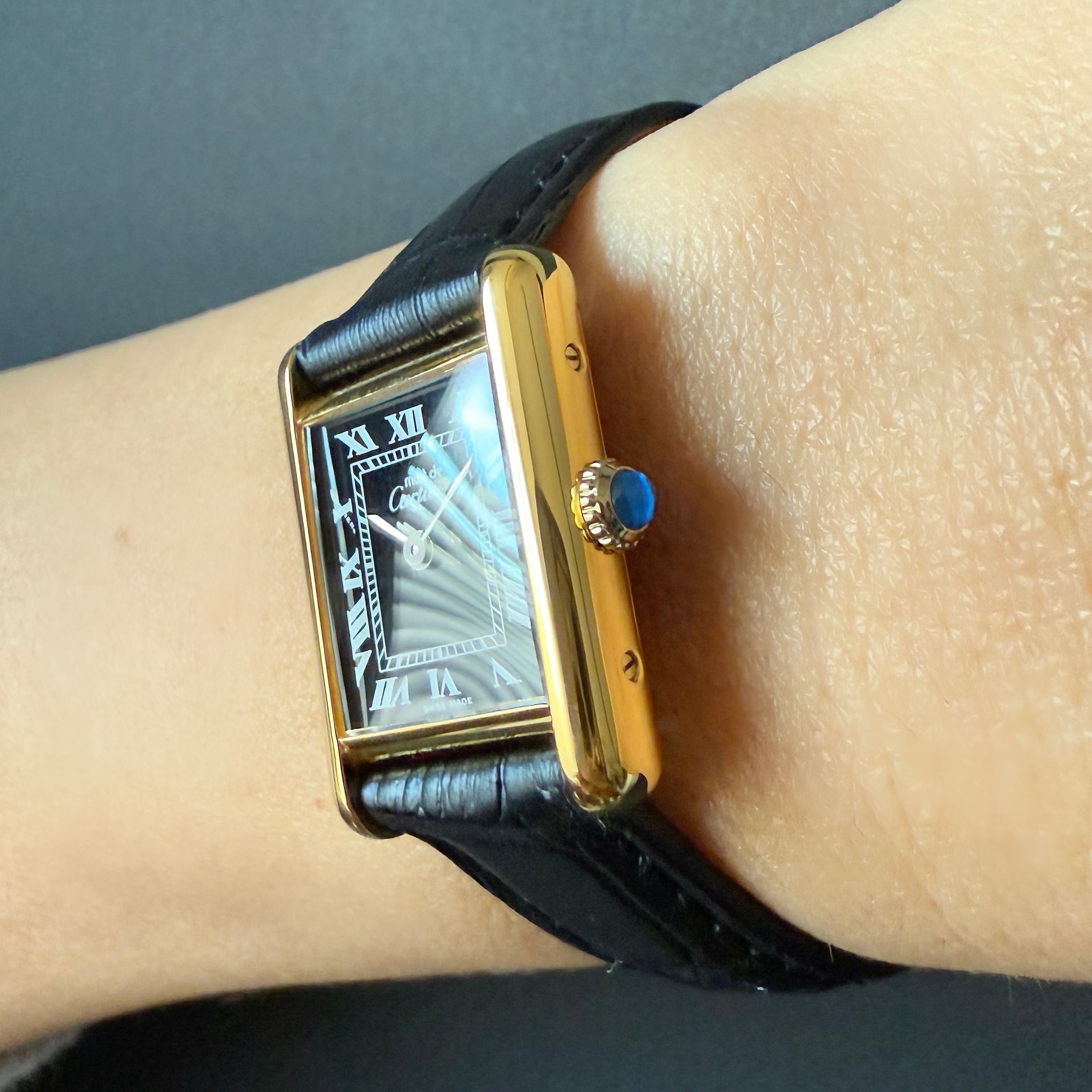 [Cartier] Cartier Must Tank SM Hand-wound Black Roman with lifetime warranty