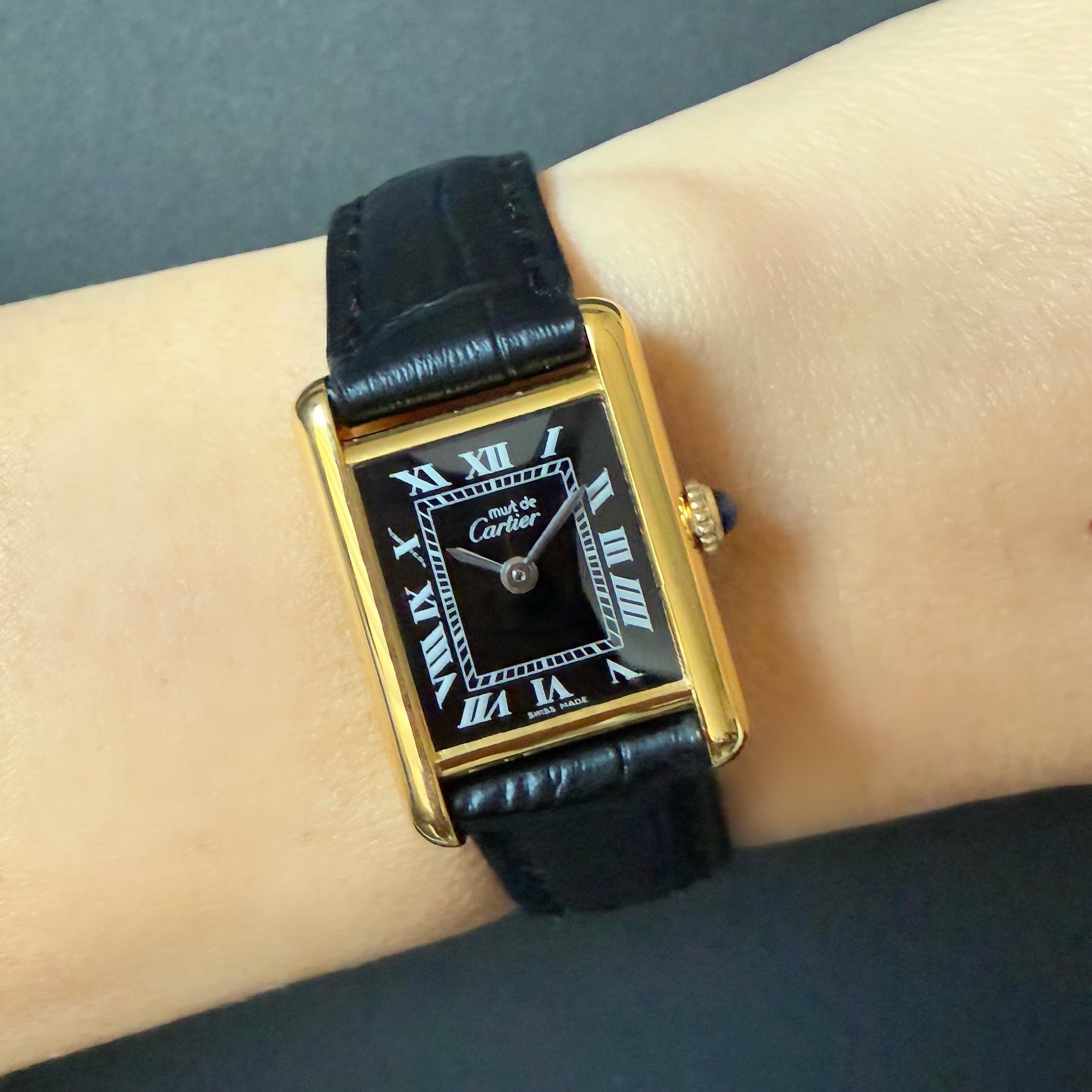 [Cartier] Cartier Must Tank SM Hand-wound Black Roman with lifetime warranty