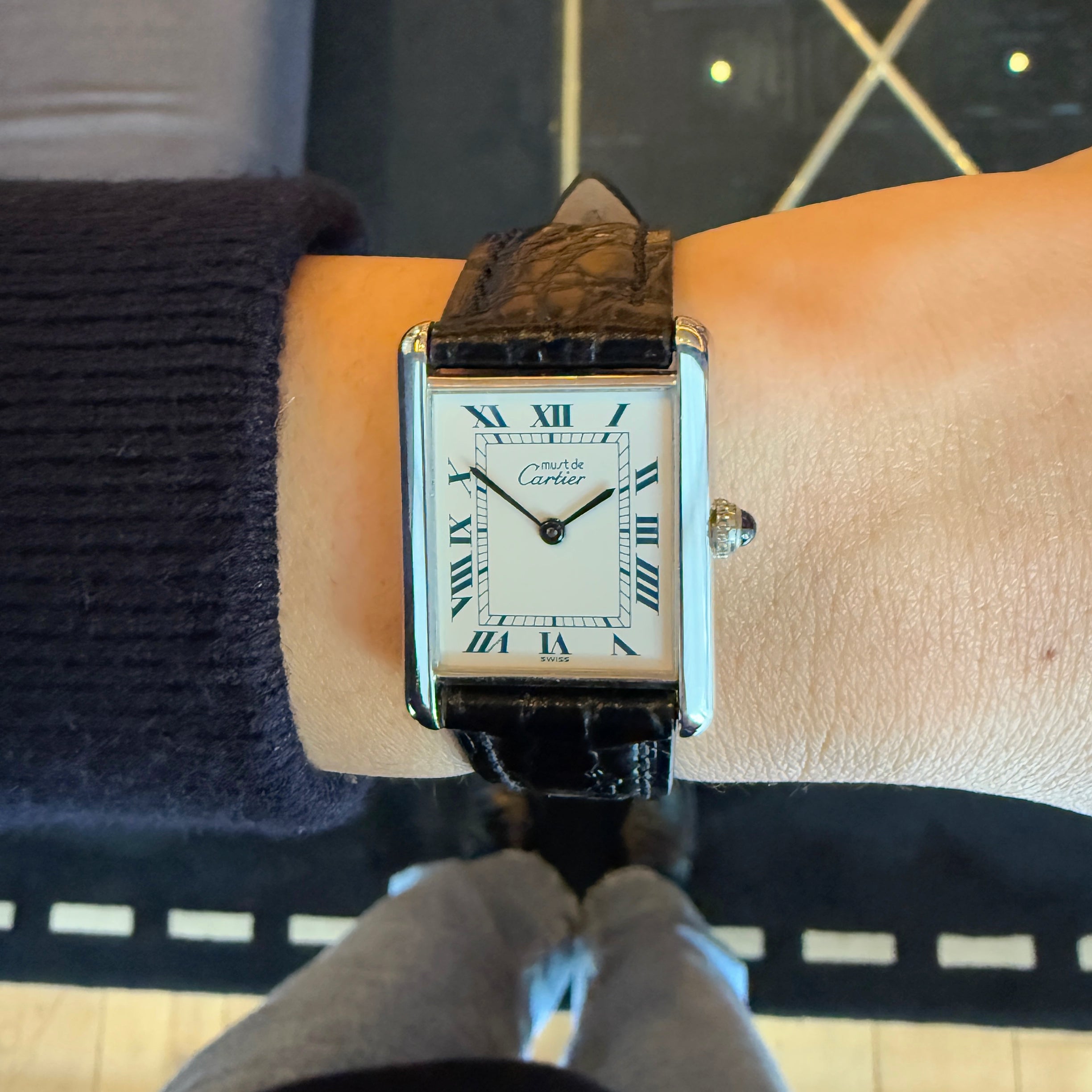 [Cartier] Cartier Must Tank LM Silver QZ with genuine buckle