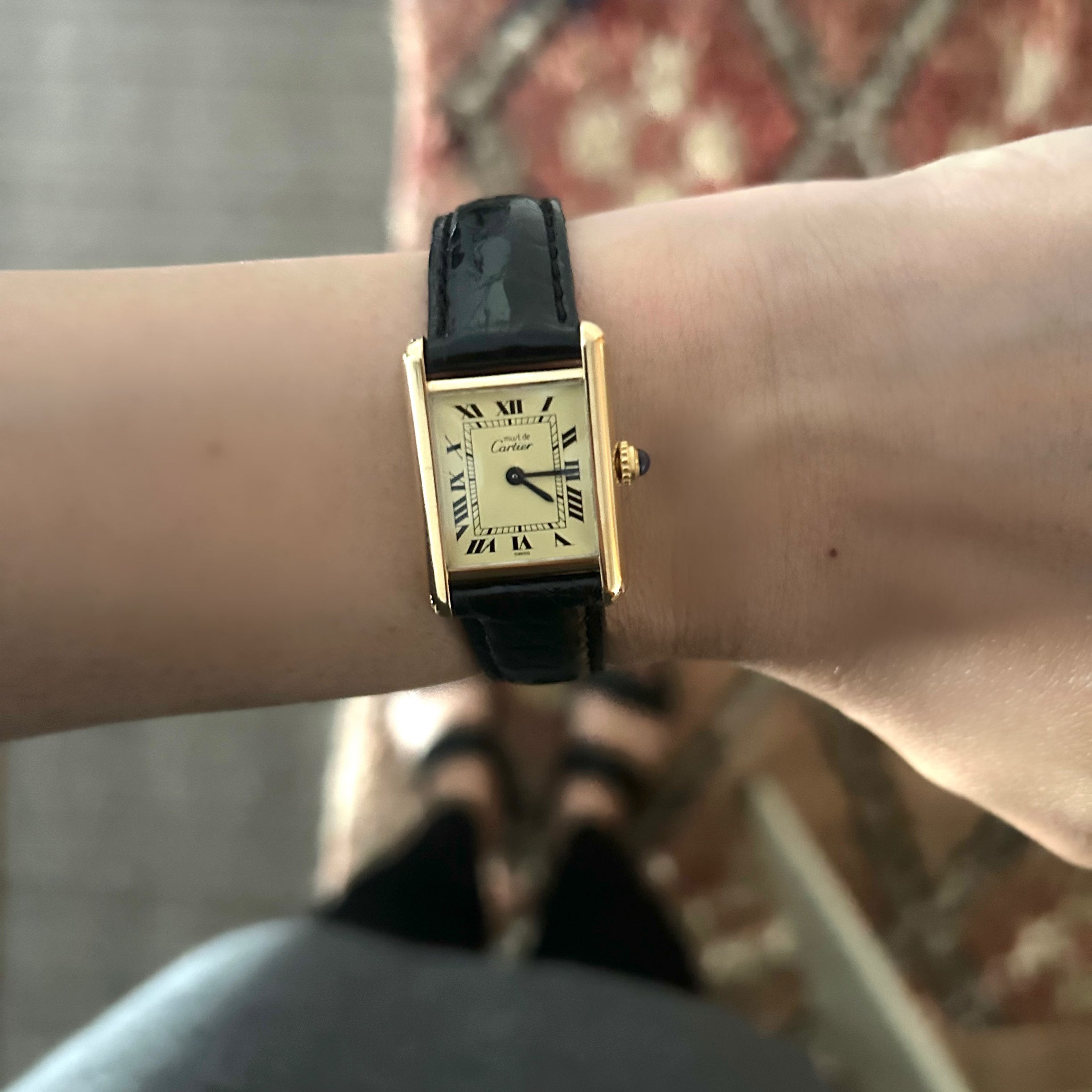 [Cartier] Cartier Must Tank SM Ivory Roma with genuine D-buckle