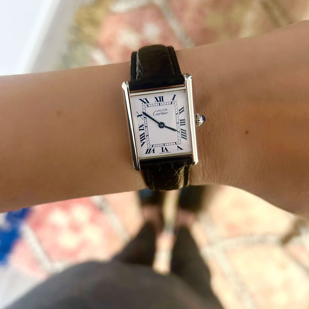 Cartier】カルティエマストタンク LMシルバーQZ 純正Dバックル付き