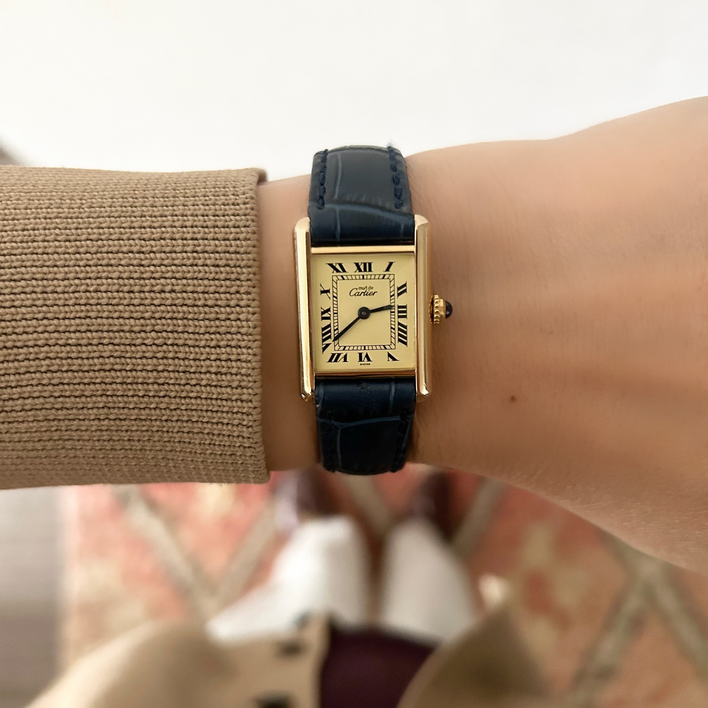 [Cartier] Cartier Must Tank SM Ivory Roma QZ with international warranty