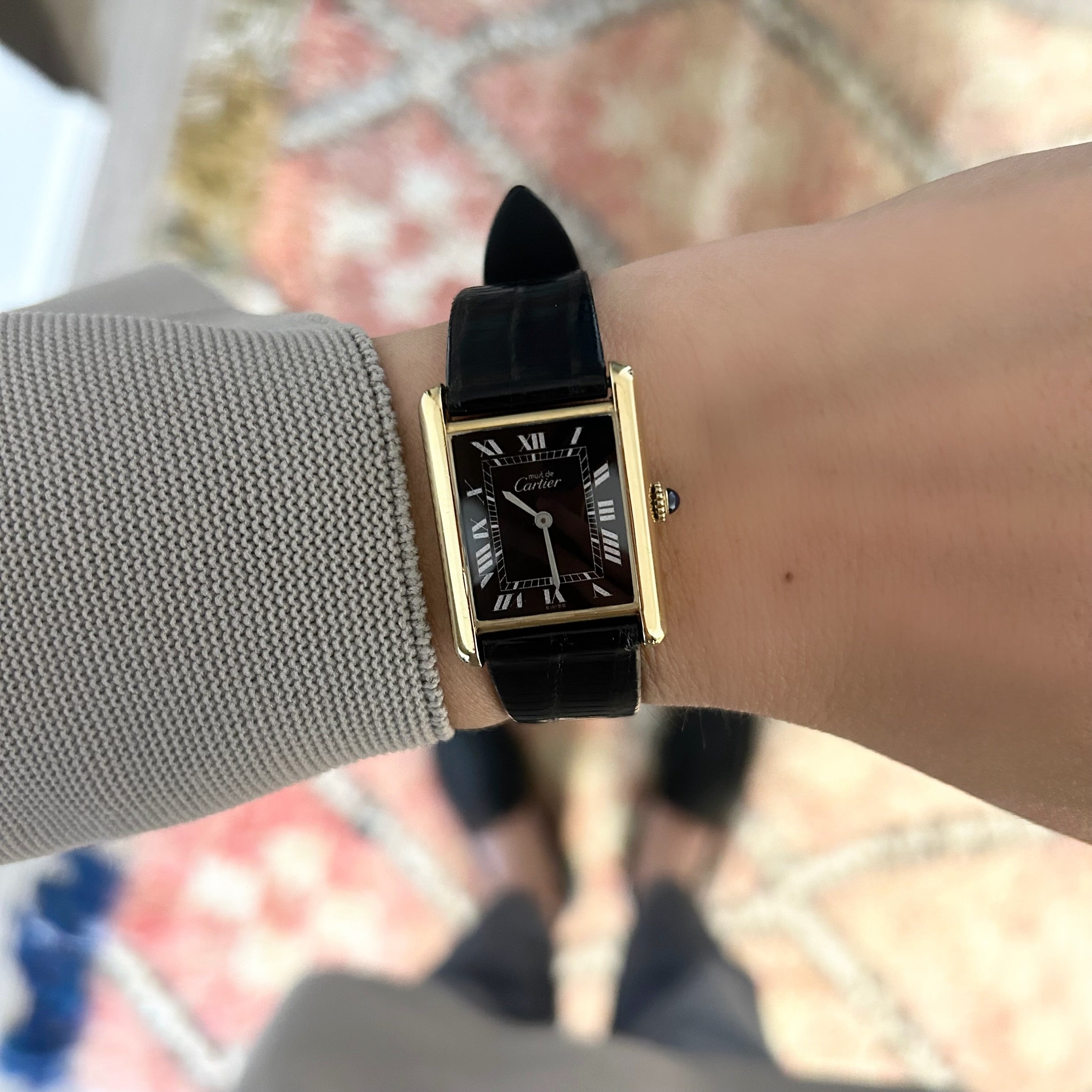 [Cartier] Cartier Must Tank LM Black Roman Manual Winding