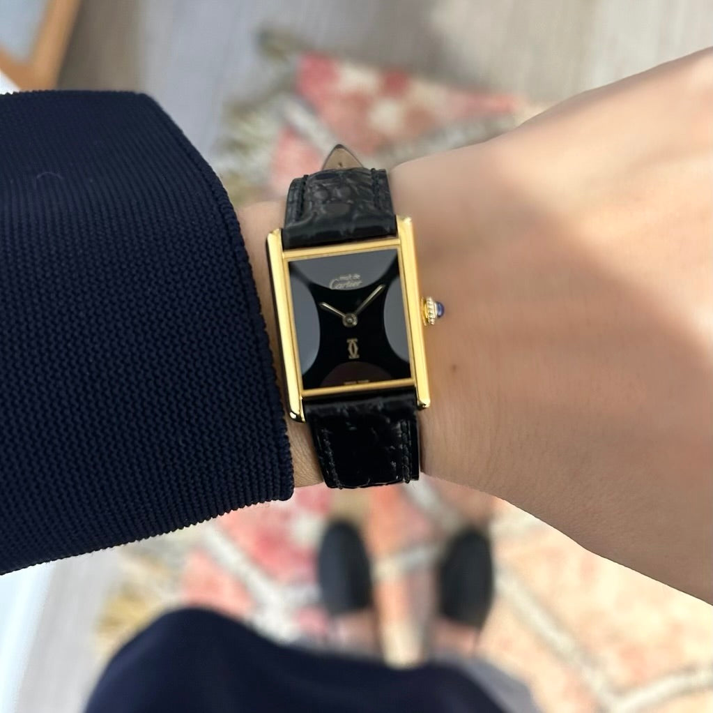 [Cartier] Cartier Must Tank LM Onyx with lifetime warranty