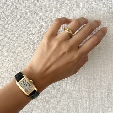 Brown Rose Gold Tank Americaine Small Cartier Tank Américaine For