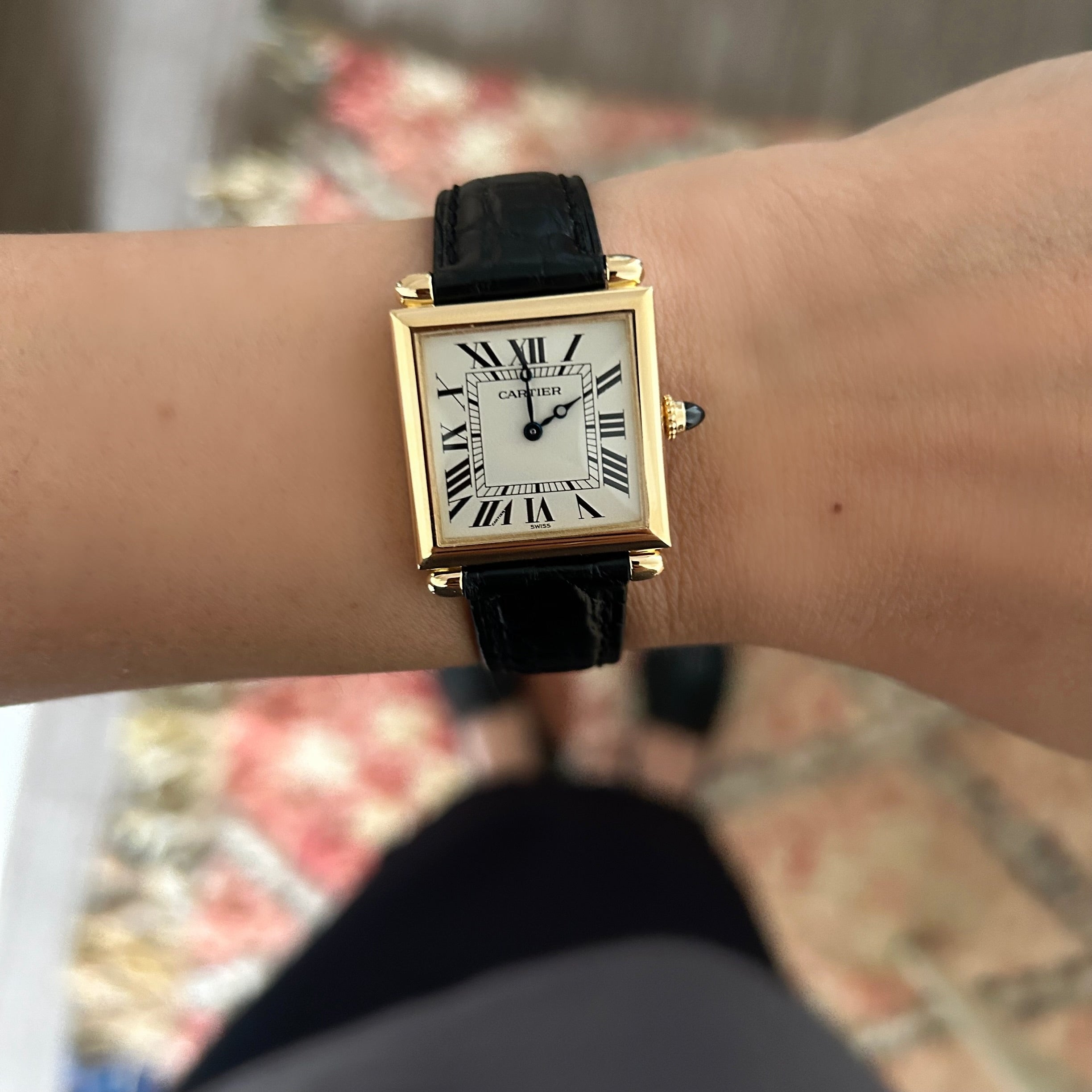 【Cartier】カルティエ<BR>タンクオビュ 18KYG 純正ボックス付き