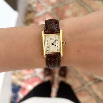 Cartier】カルティエマストタンク SM縦ローマ 純正Dバックル付き