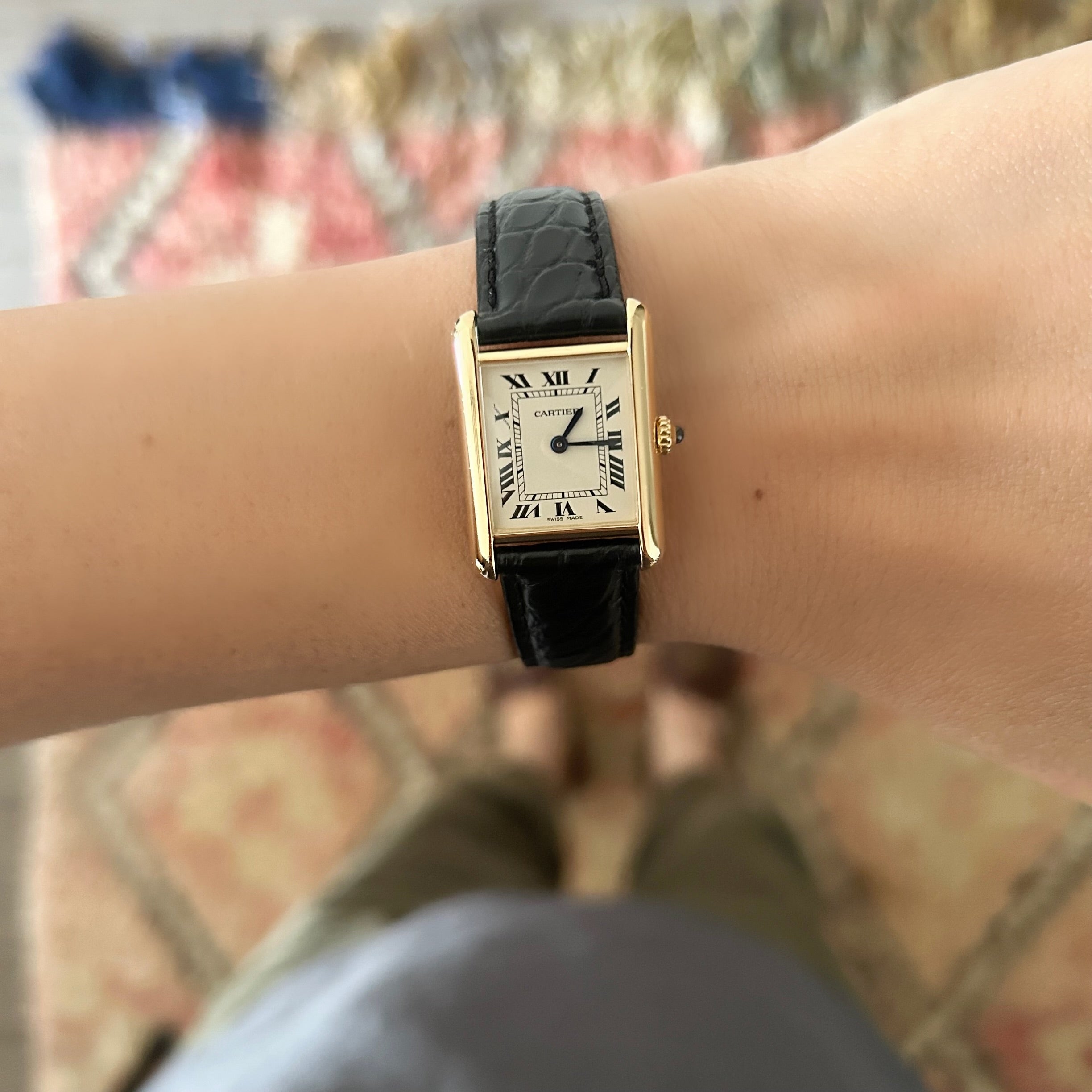 [Cartier] Cartier Tank Louis Cartier SM 18KYG with genuine 18K gold D buckle