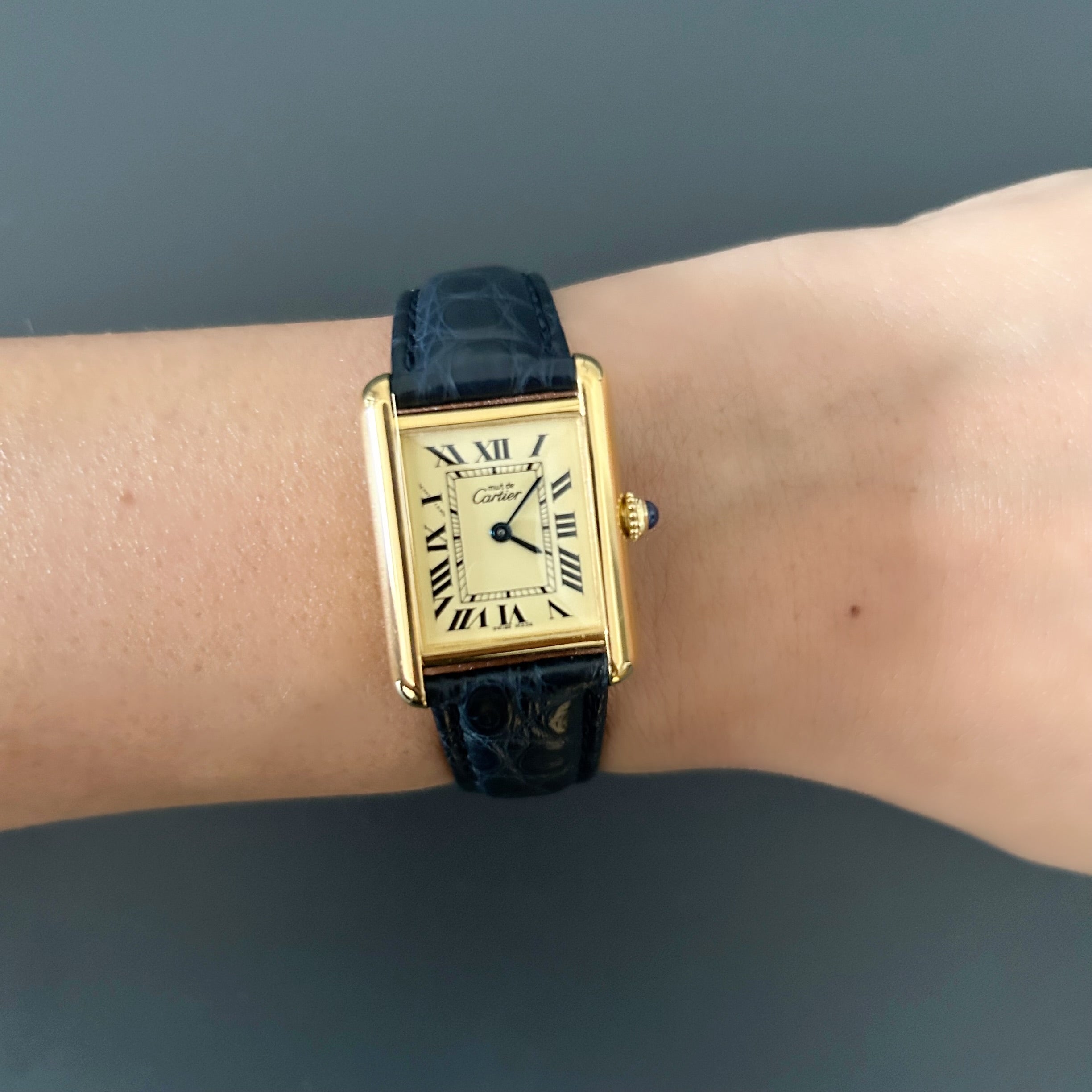 【Cartier】カルティエ<BR>マストタンク SM後期型アイボリーローマ