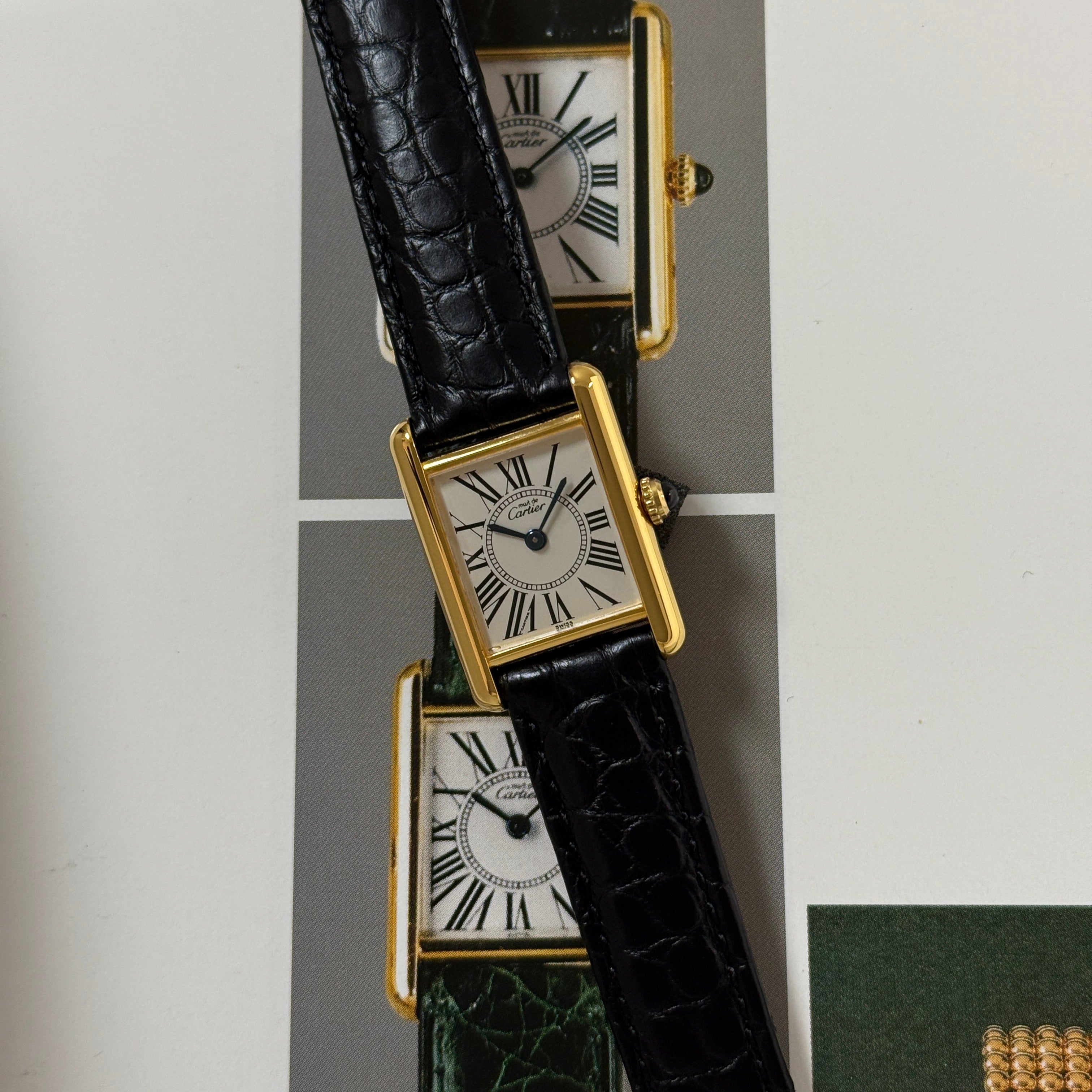 【Cartier】カルティエ マストタンク SMオパラン 純正Dバックル付き