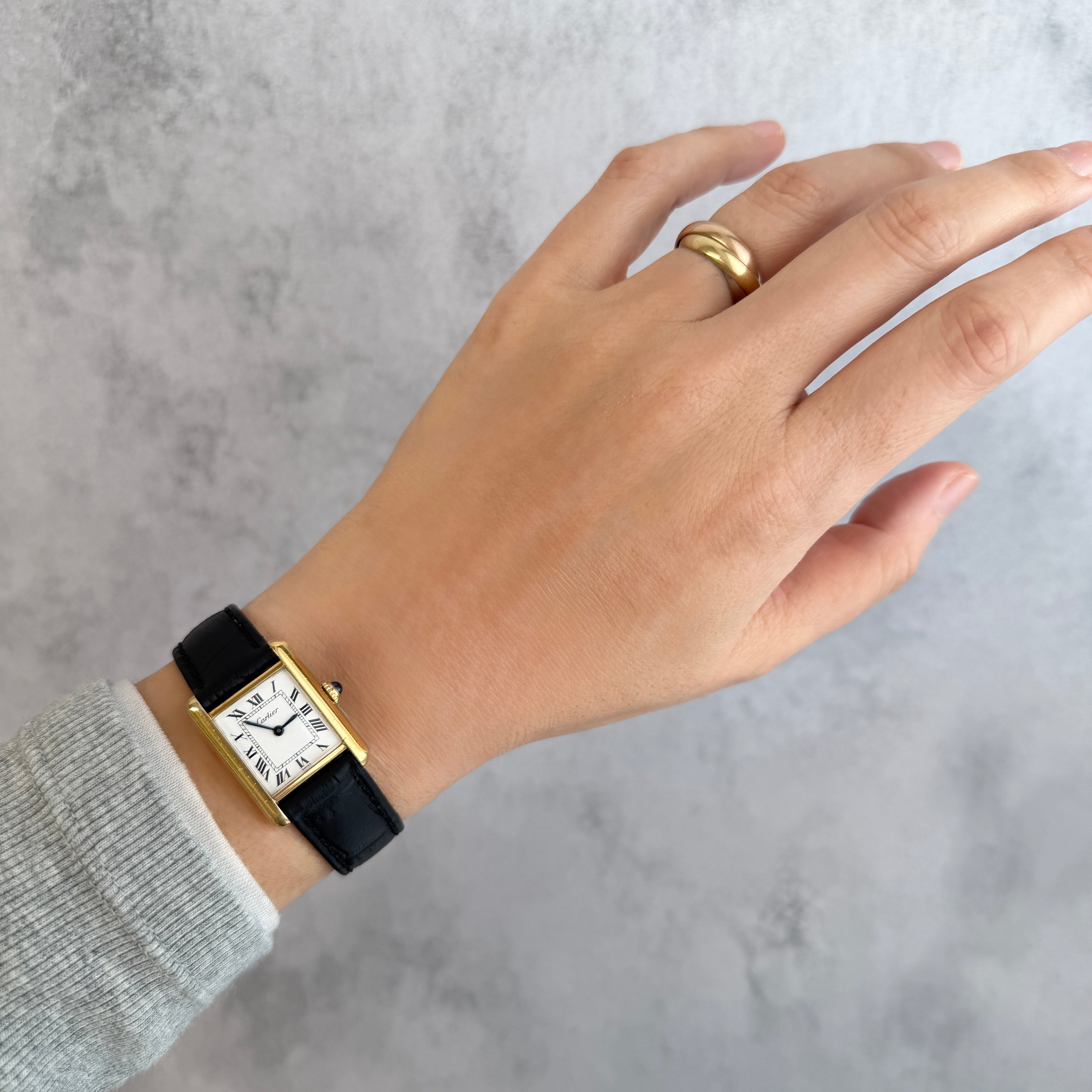 【Cartier】カルティエ プレマストタンクSM 手巻き 欧州仕様 純正尾錠付き