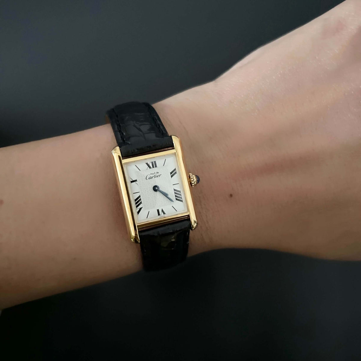 Cartier】カルティエマストタンク SM飛びローマ文字盤 純正Dバックル付き