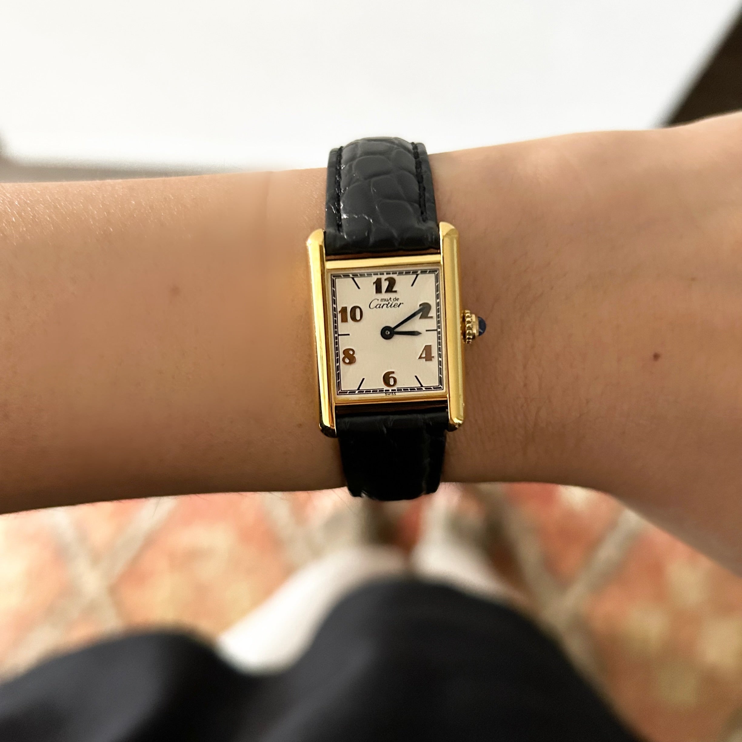 [Cartier] Cartier Must Tank SM Flying Arabic with genuine D buckle