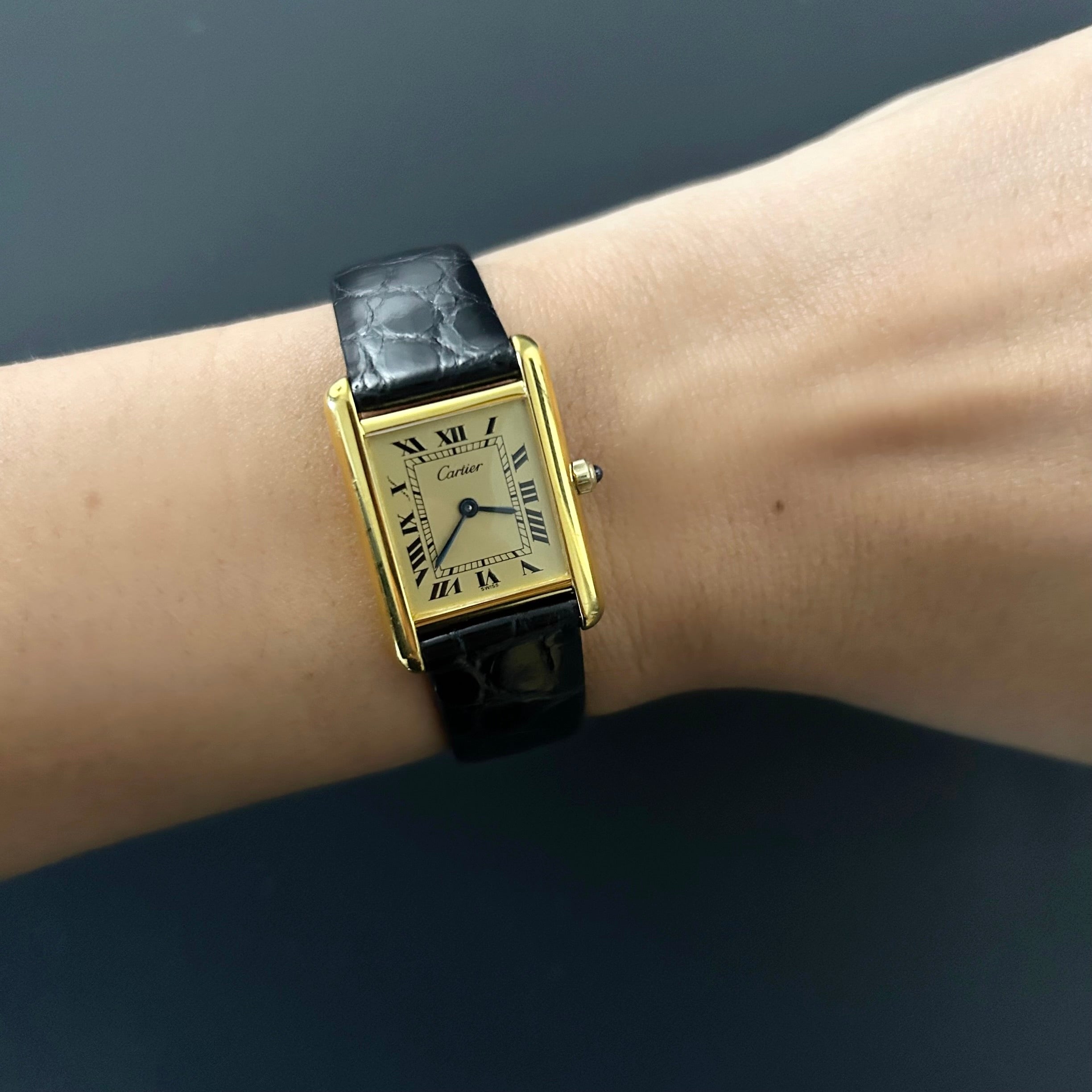 【Cartier】カルティエ<BR>マストタンク SMシャンパンローマQZ