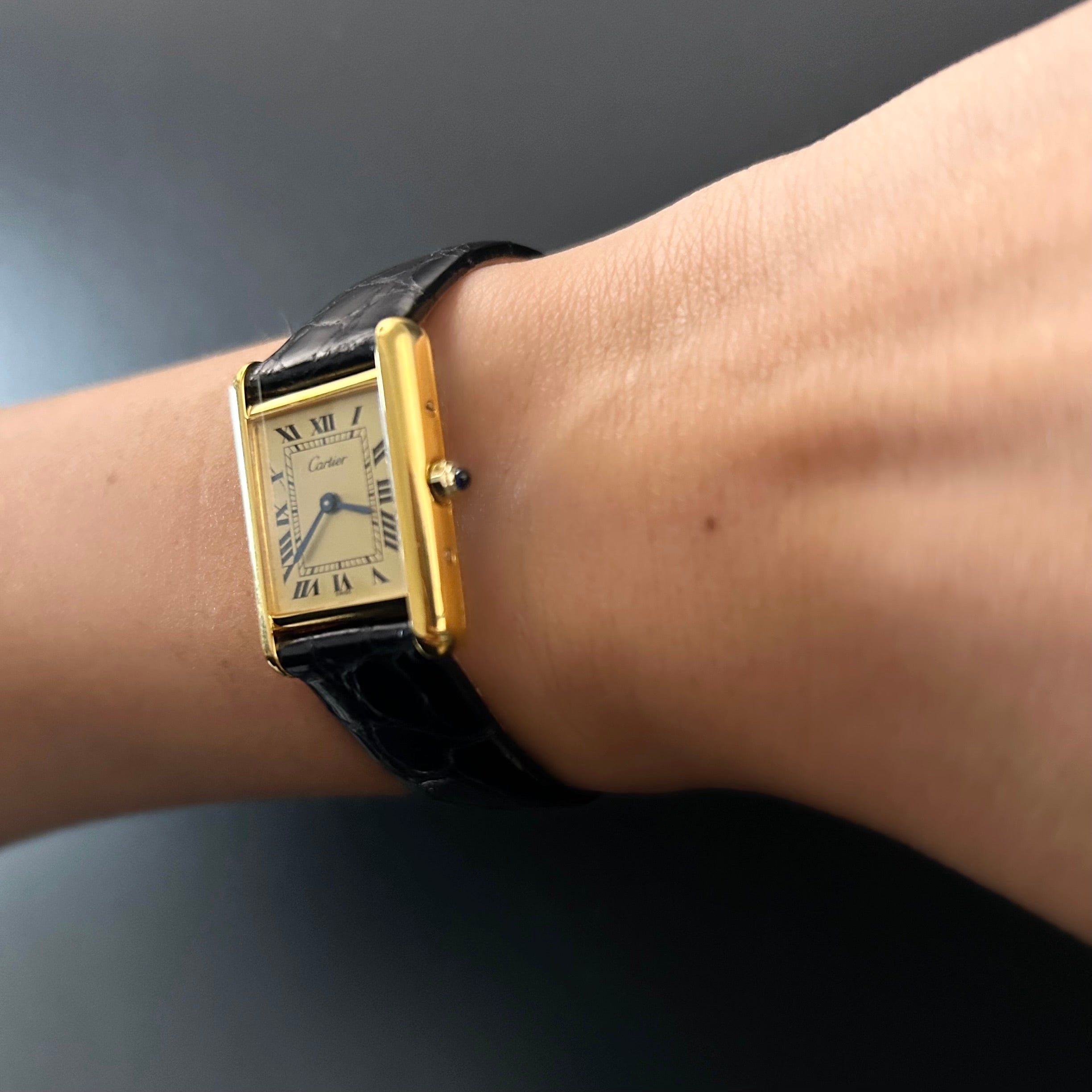 【Cartier】カルティエ<BR>マストタンク SMシャンパンローマQZ