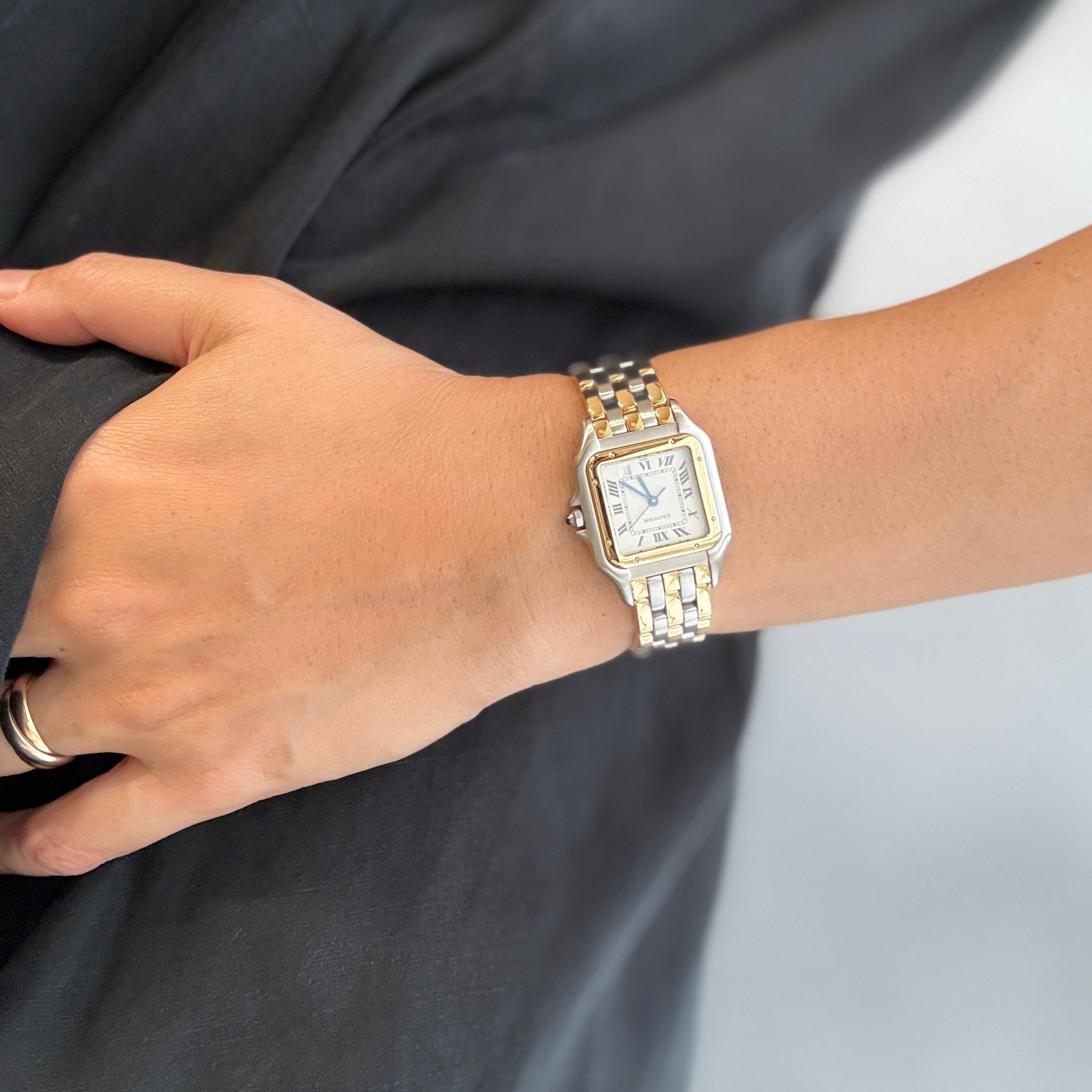 【Cartier】Cartier Panthère MM 3-Row 18K YG x SS, Cartier complete service performed