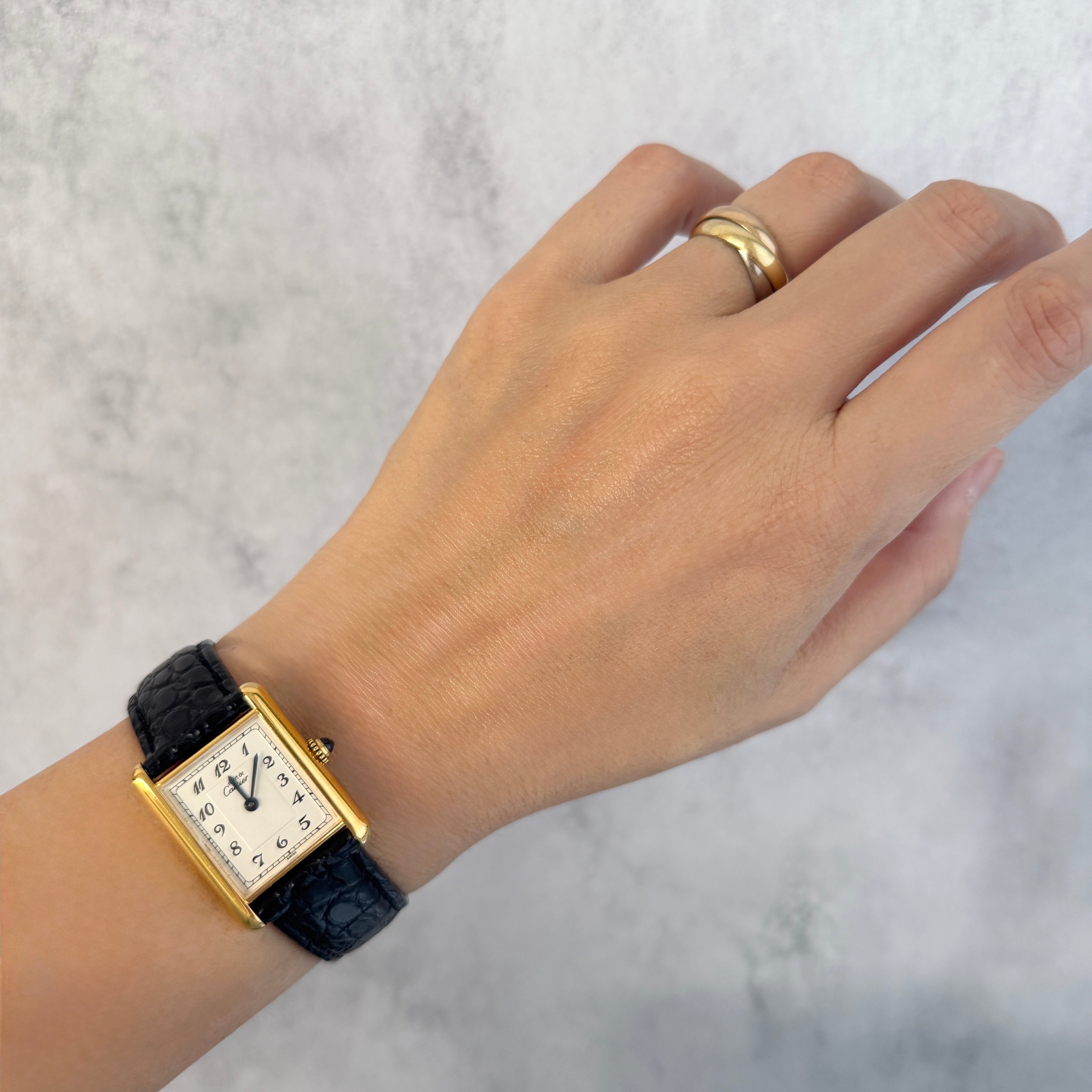 【Cartier】カルティエ マストタンク LM アラビア文字盤 純正Dバックル付き