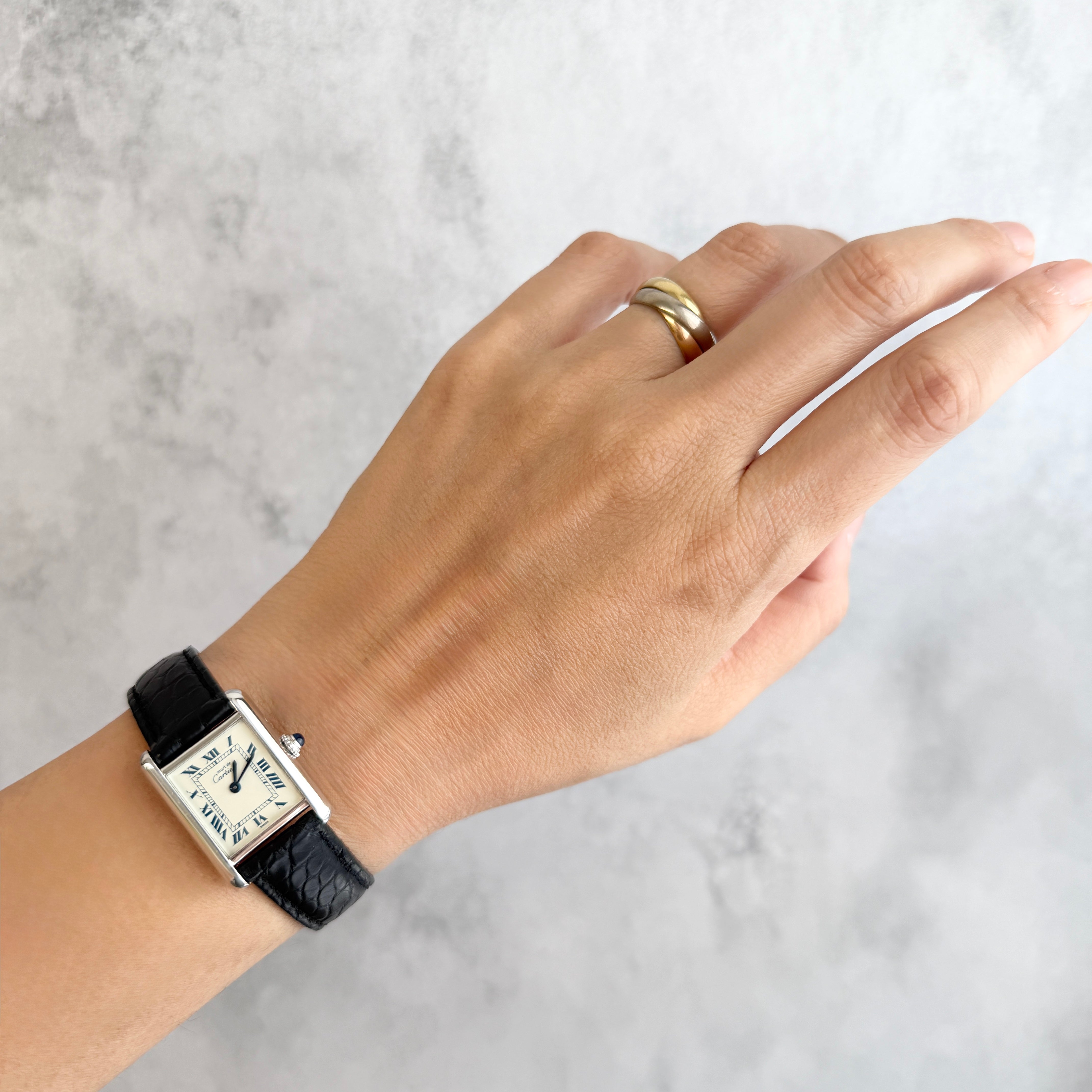 【Cartier】カルティエ マストタンク SM シルバー 純正Dバックル付き