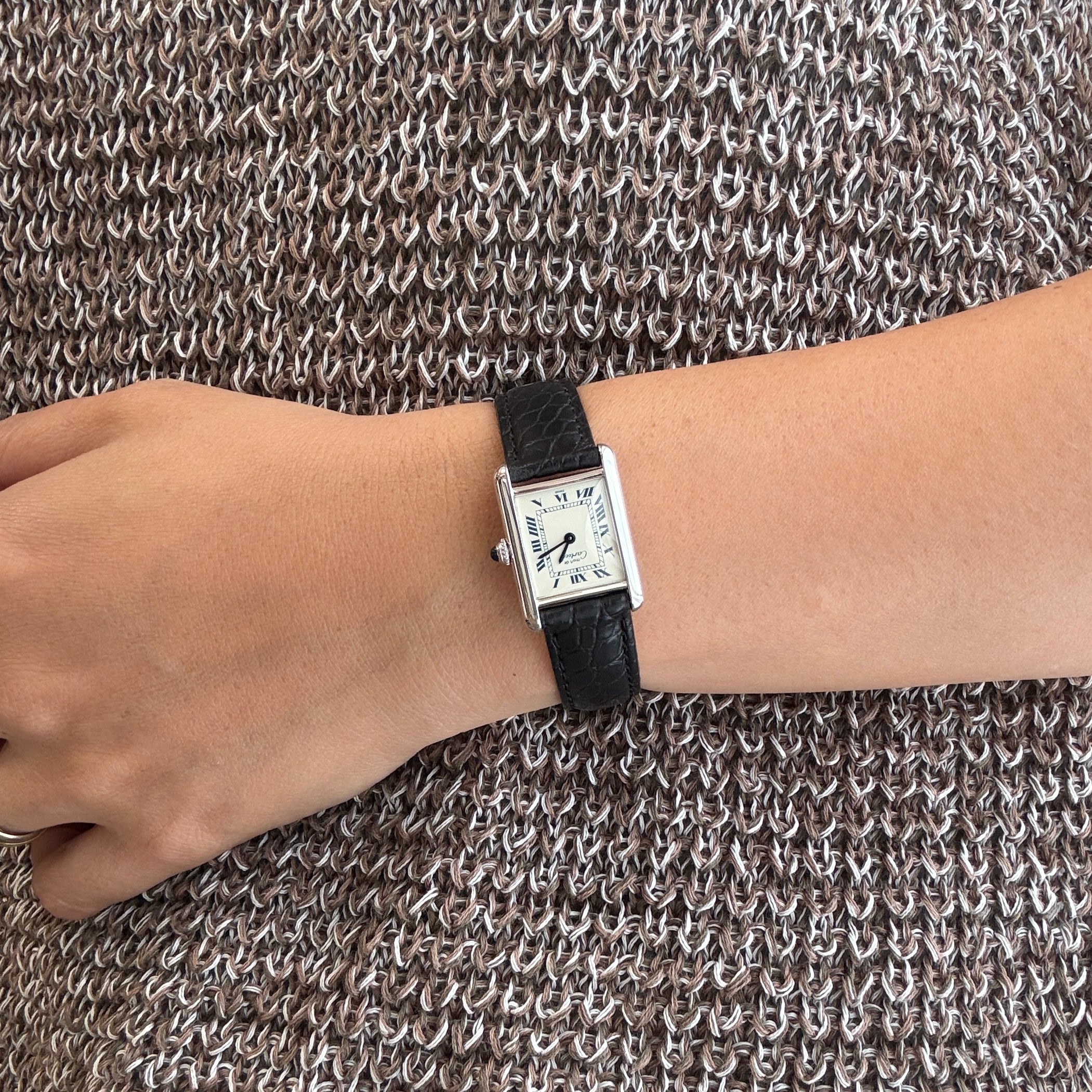 【Cartier】カルティエ マストタンク SM シルバー 純正Dバックル付き