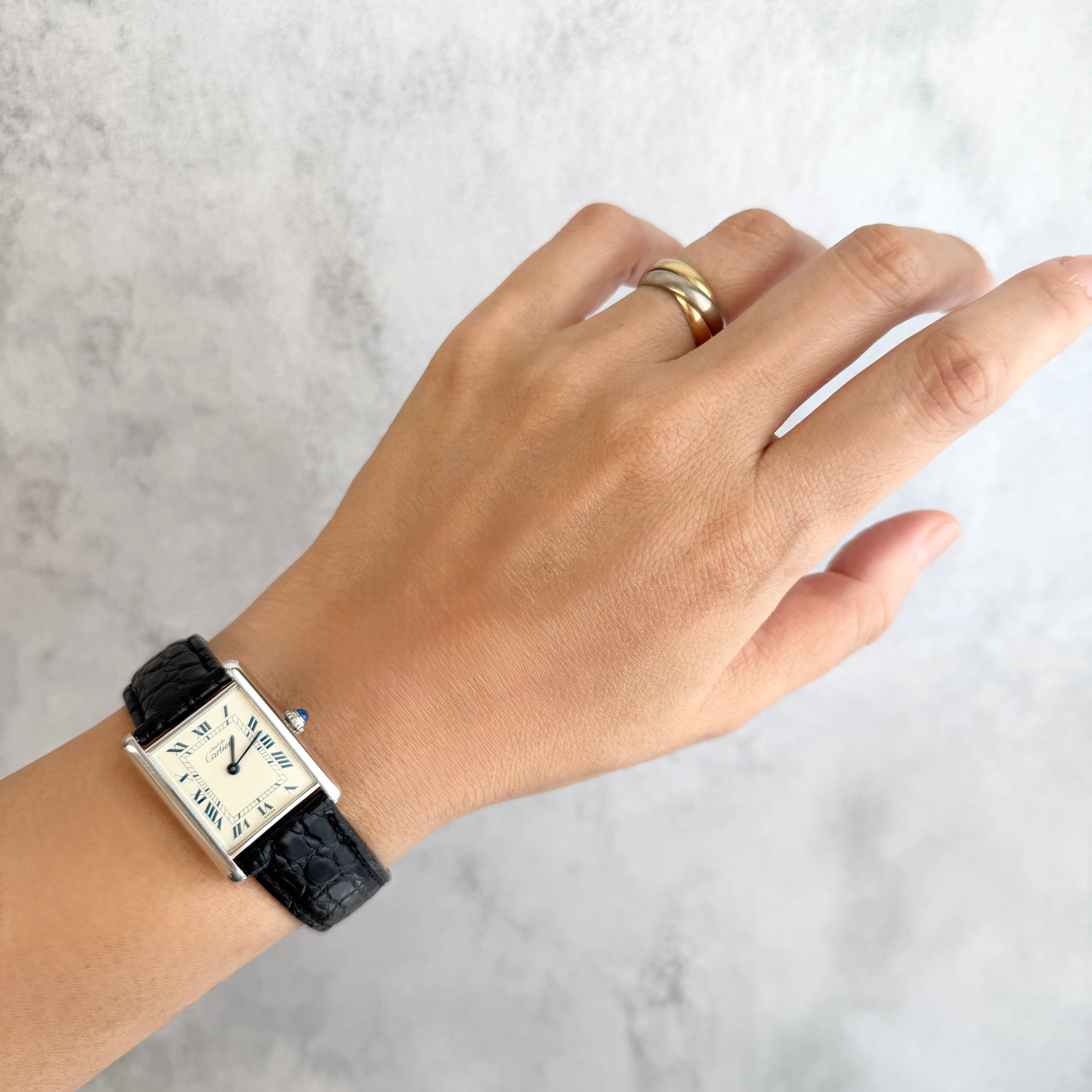 【Cartier】カルティエ マストタンク LM シルバー 純正Dバックル付き
