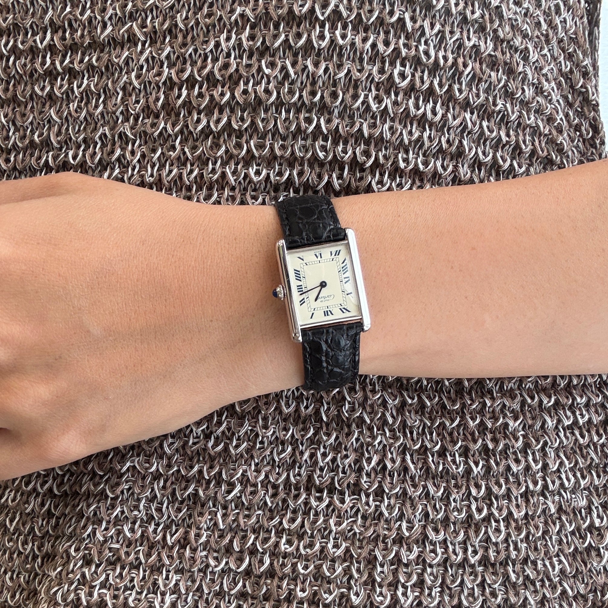 【Cartier】カルティエ マストタンク LM シルバー 純正Dバックル付き