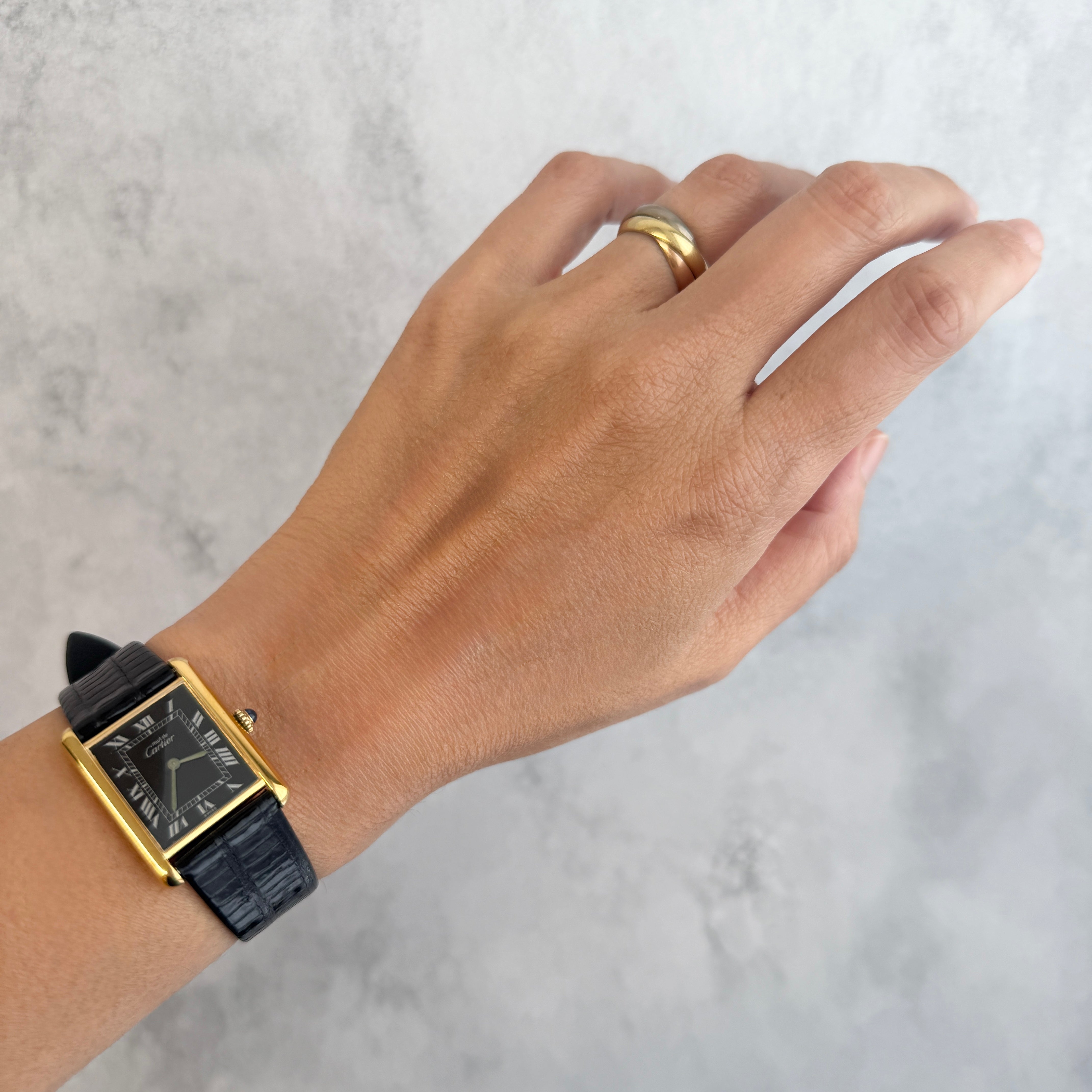 【Cartier】カルティエ マストタンクLM ブラックローマ 手巻き 純正尾錠付き