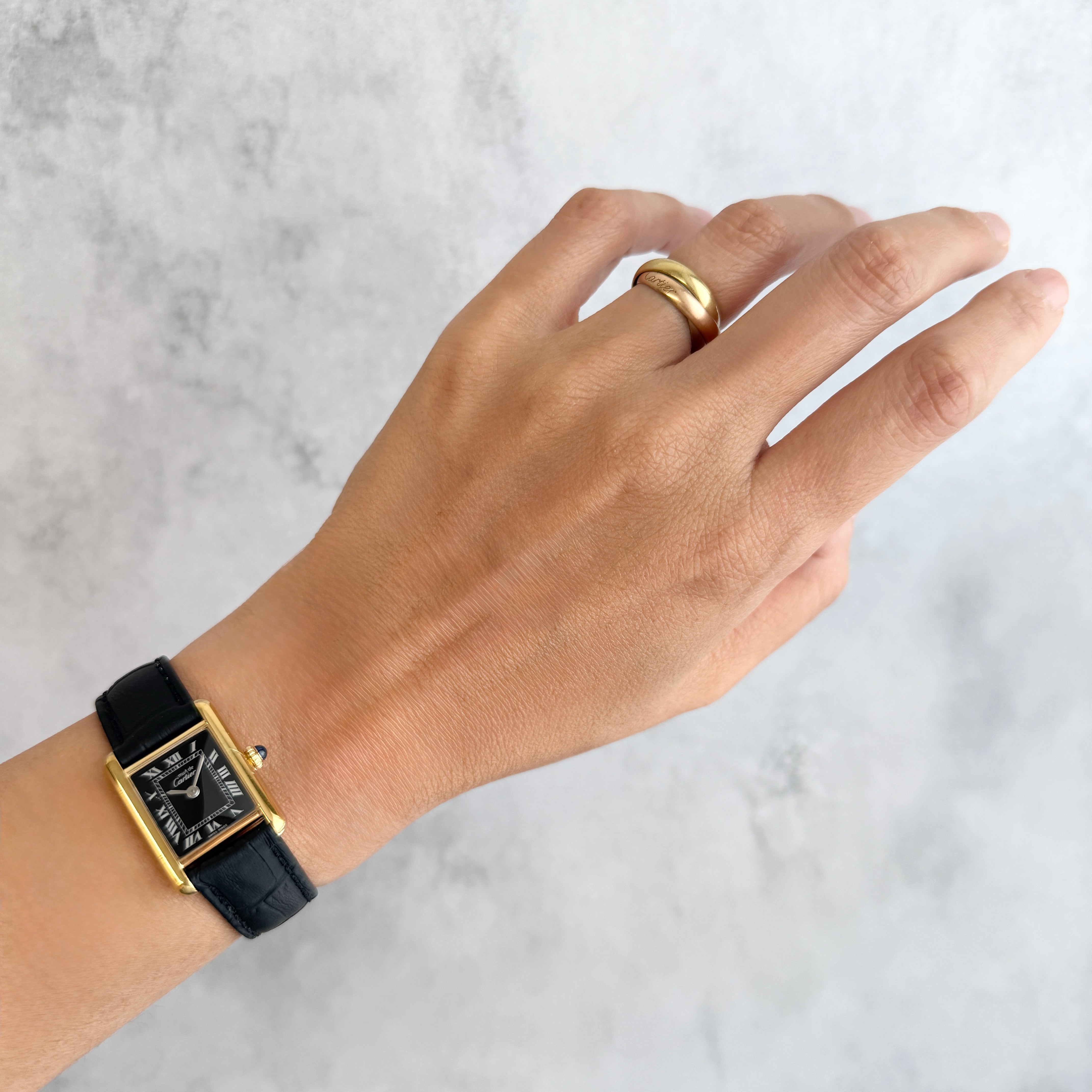 【Cartier】カルティエ マストタンクSM ブラックローマ 手巻き 永久保証書付き カルティエコンプリートサービス済み