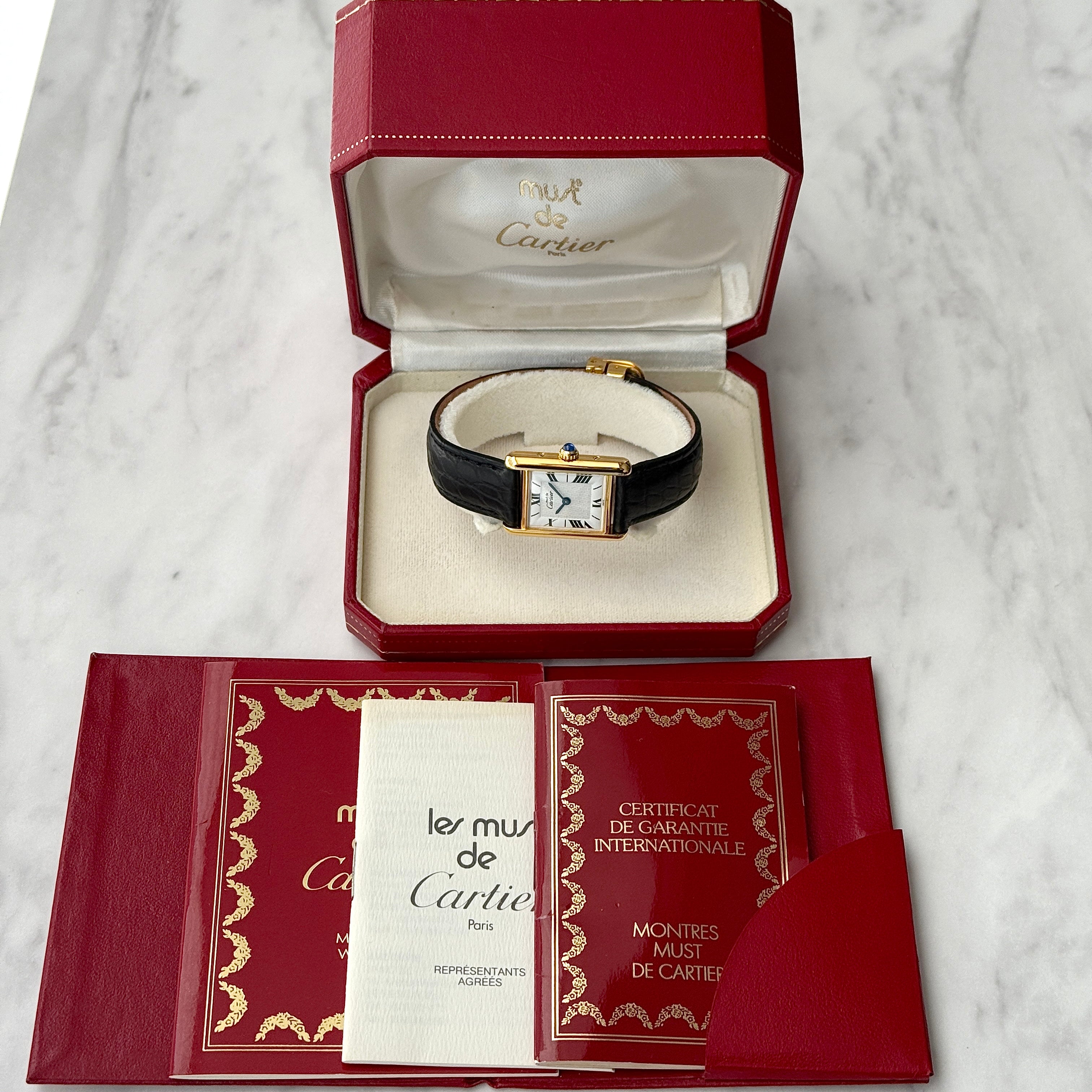 [卡地亞] 卡地亞 Must Tank SM Flying Roma 腕錶，含所有配件