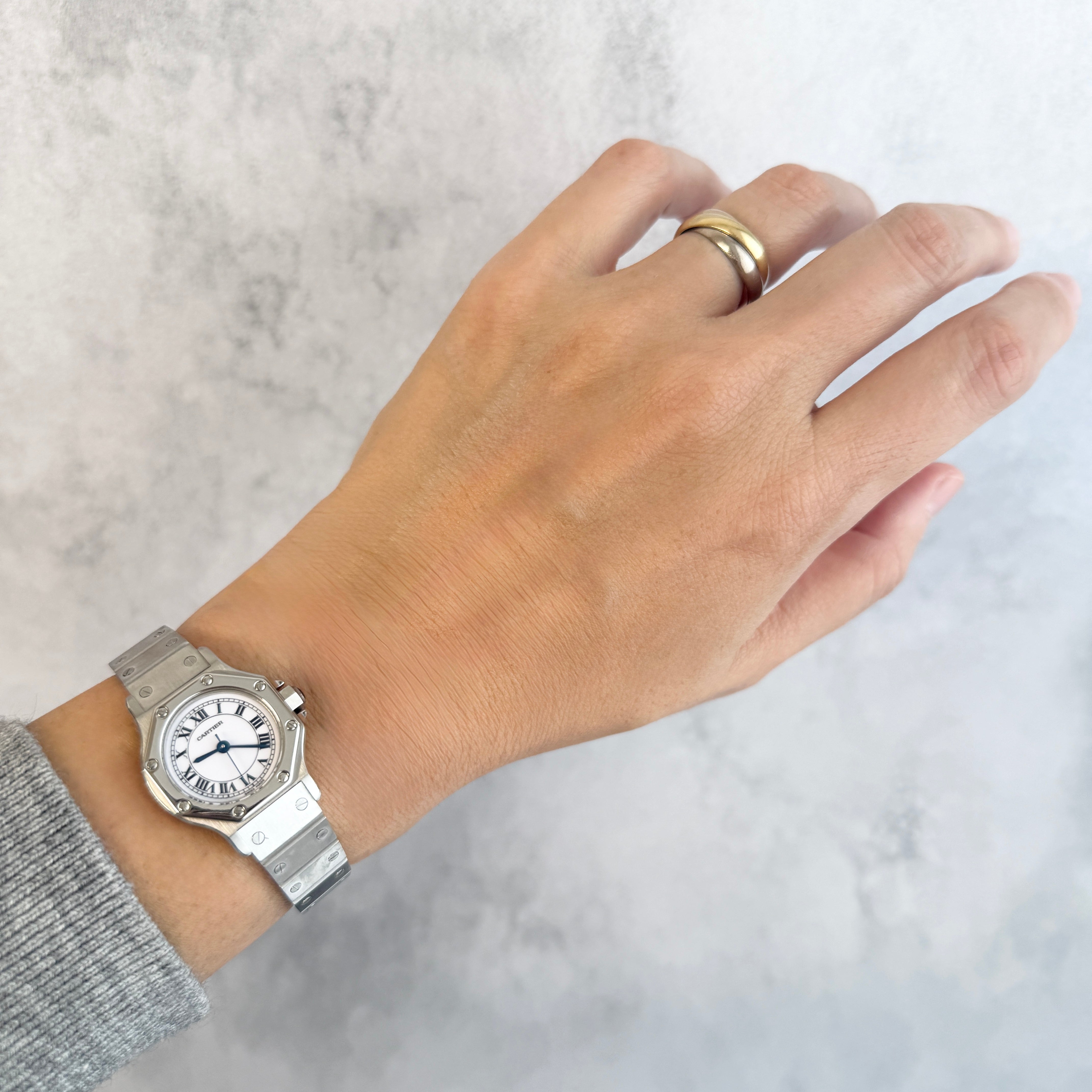 【Cartier】カルティエ サントスオクタゴンSM ステンレス 永久保証書付き カルティエコンプリートサービス済み