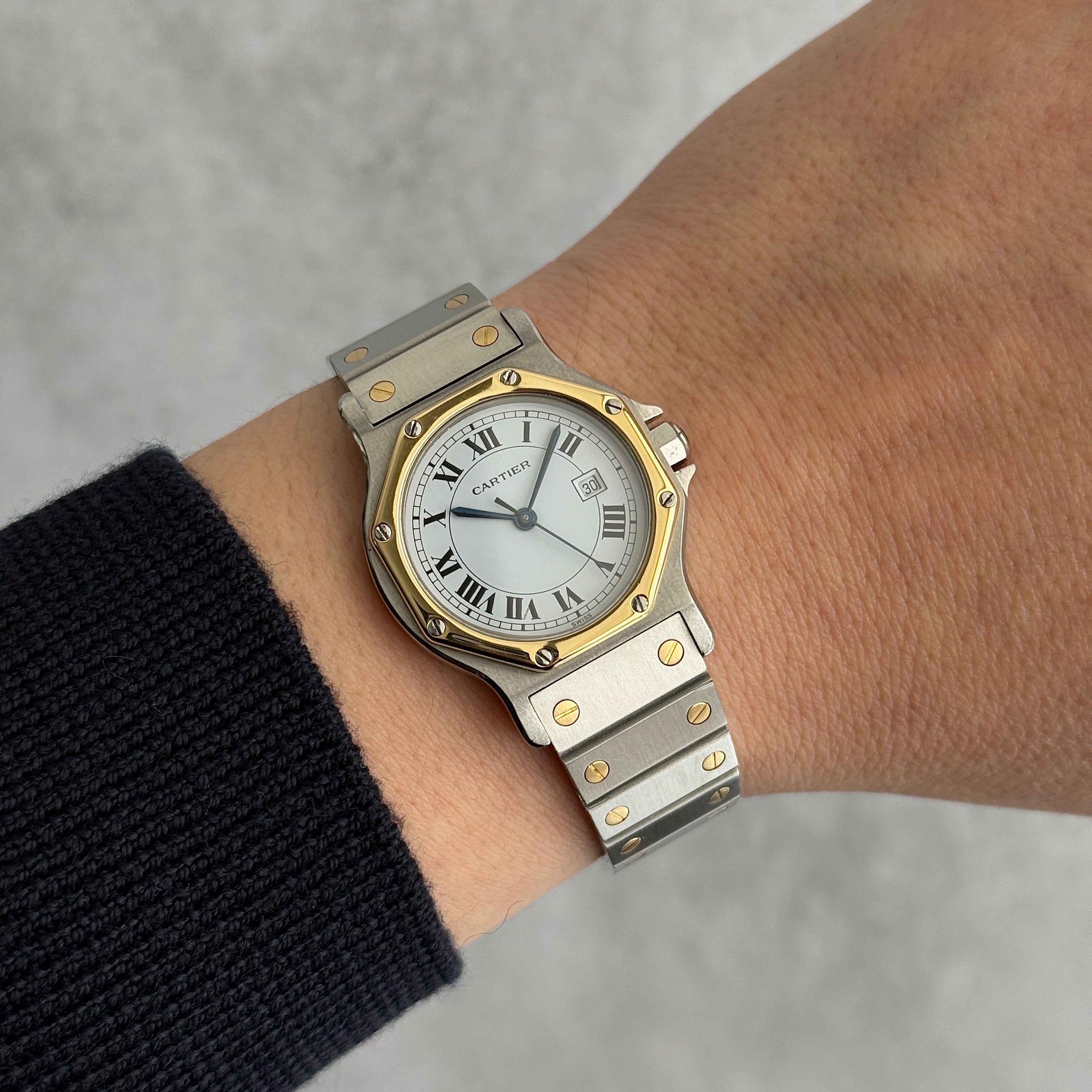 [Cartier] Cartier Santos Octagon LM 18KYG x SS